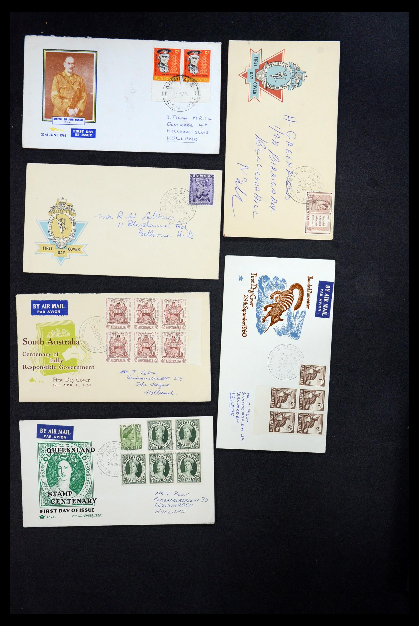 35818 007 - Postzegelverzameling 35818 Australië brieven 1860-1966.