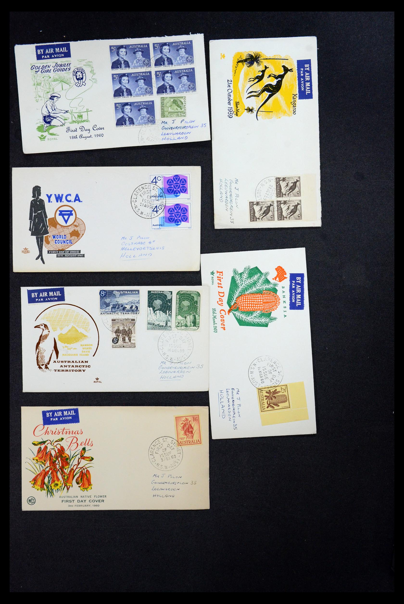 35818 008 - Postzegelverzameling 35818 Australië brieven 1860-1966.