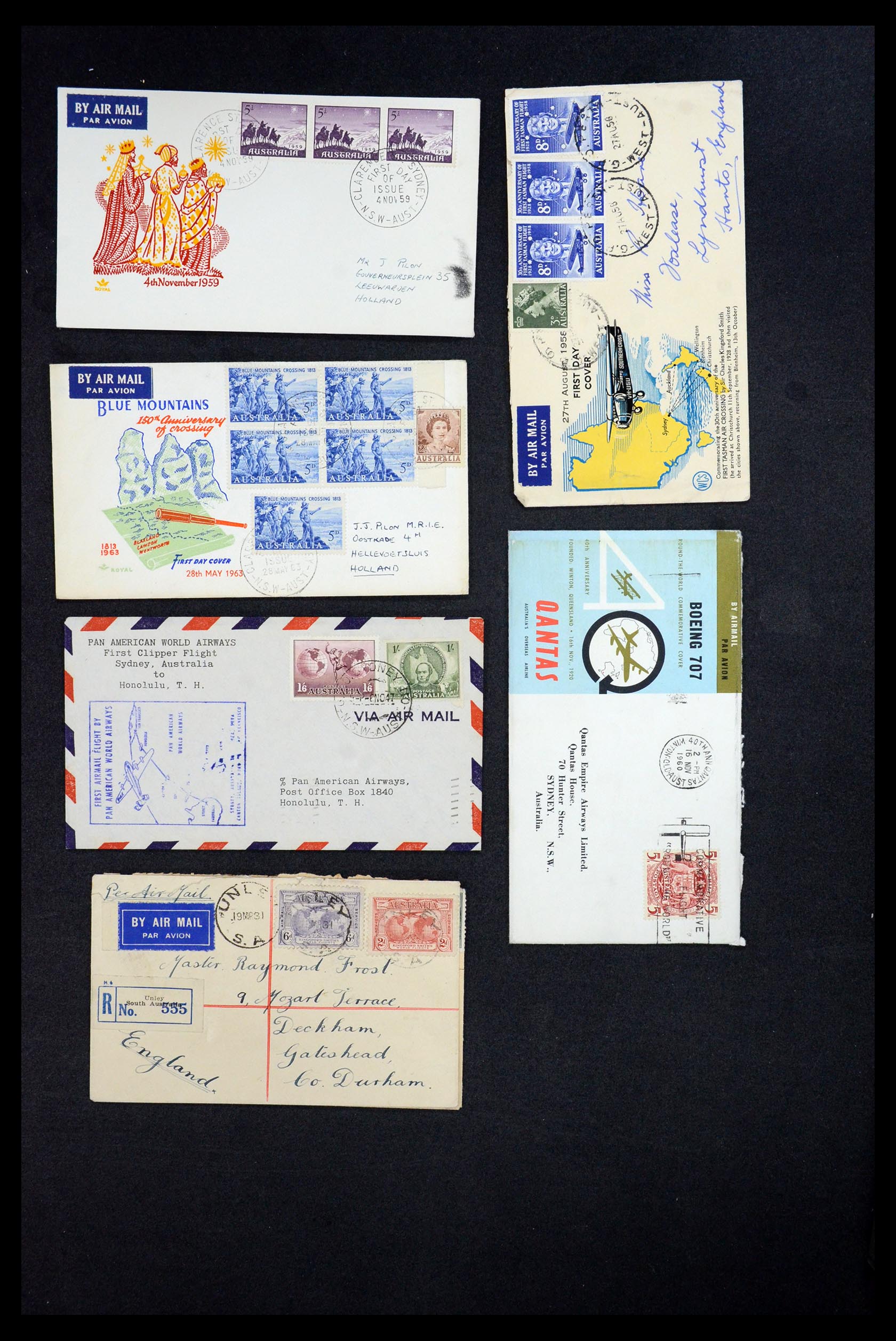35818 009 - Postzegelverzameling 35818 Australië brieven 1860-1966.