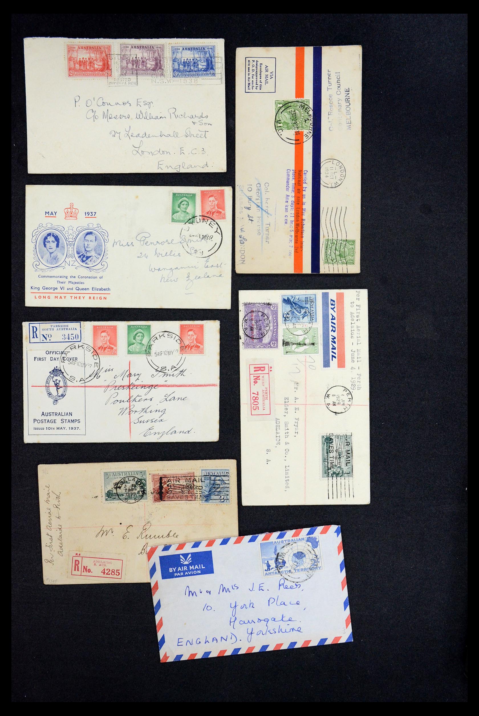 35818 010 - Postzegelverzameling 35818 Australië brieven 1860-1966.