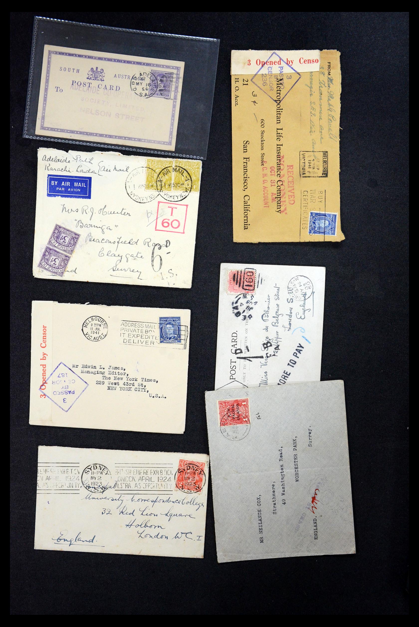 35818 011 - Postzegelverzameling 35818 Australië brieven 1860-1966.