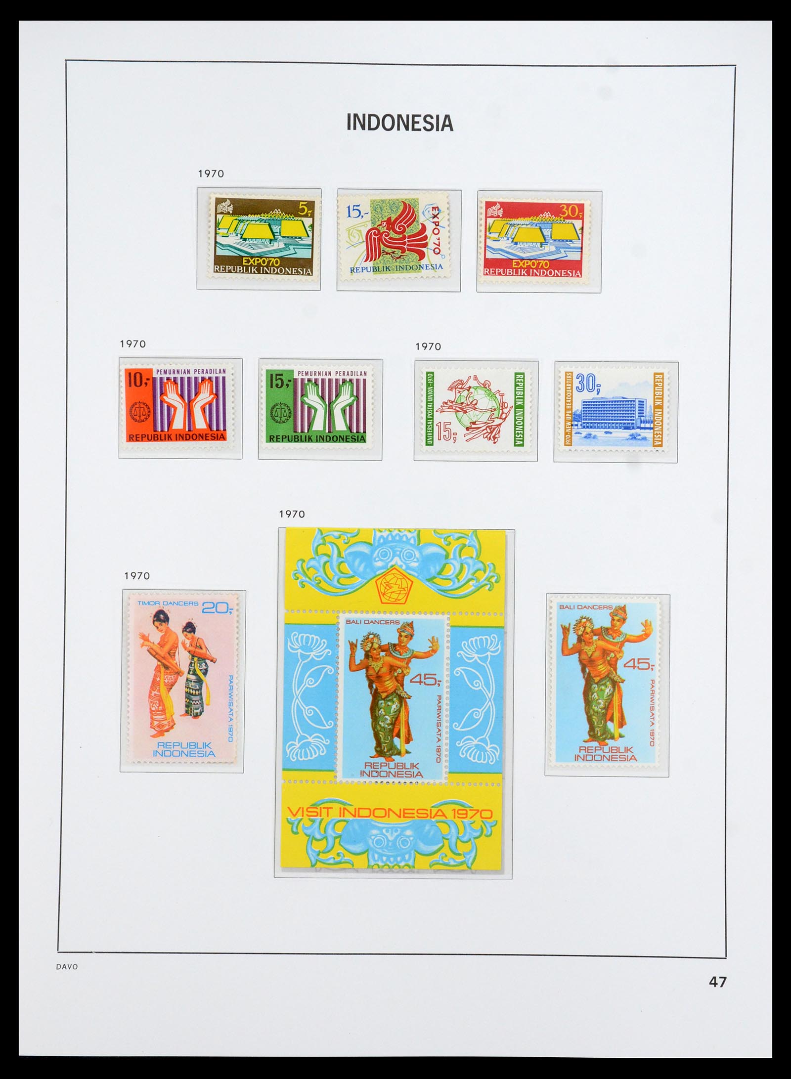 35820 001 - Postzegelverzameling 35820 Indonesië 1970-2020.