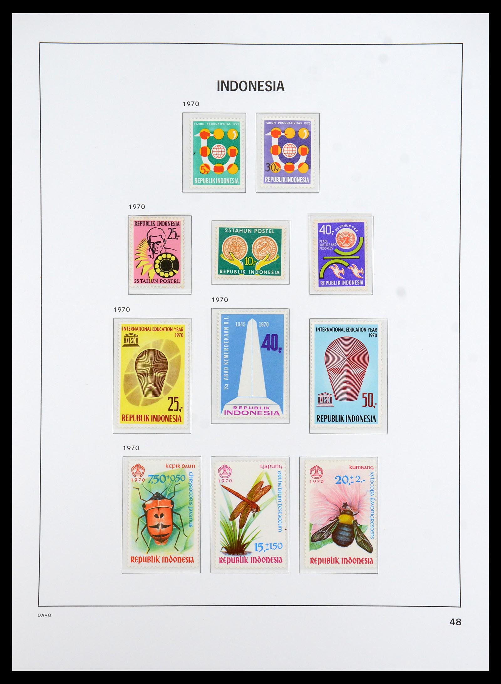 35820 002 - Postzegelverzameling 35820 Indonesië 1970-2020.