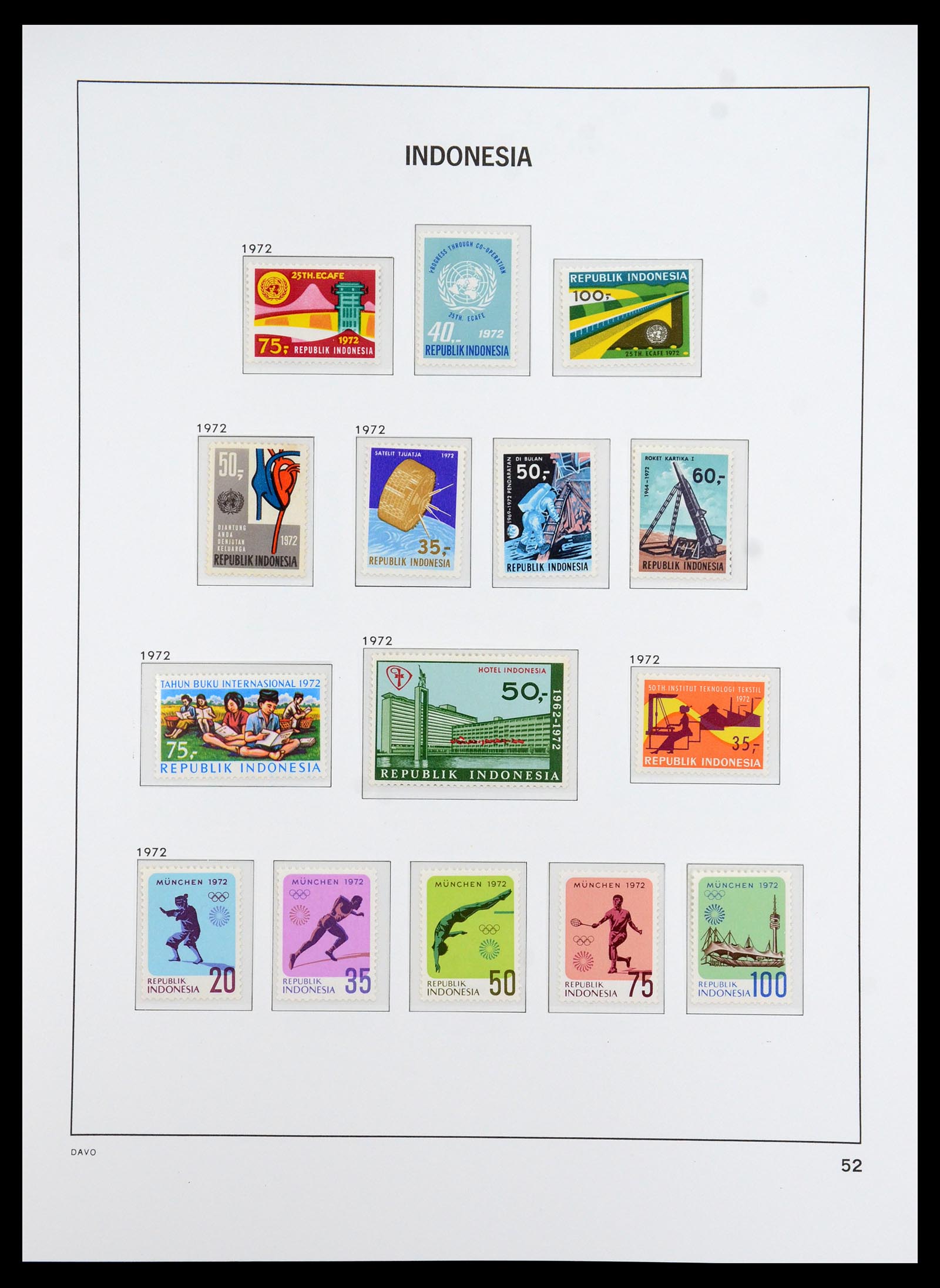 35820 006 - Postzegelverzameling 35820 Indonesië 1970-2020.