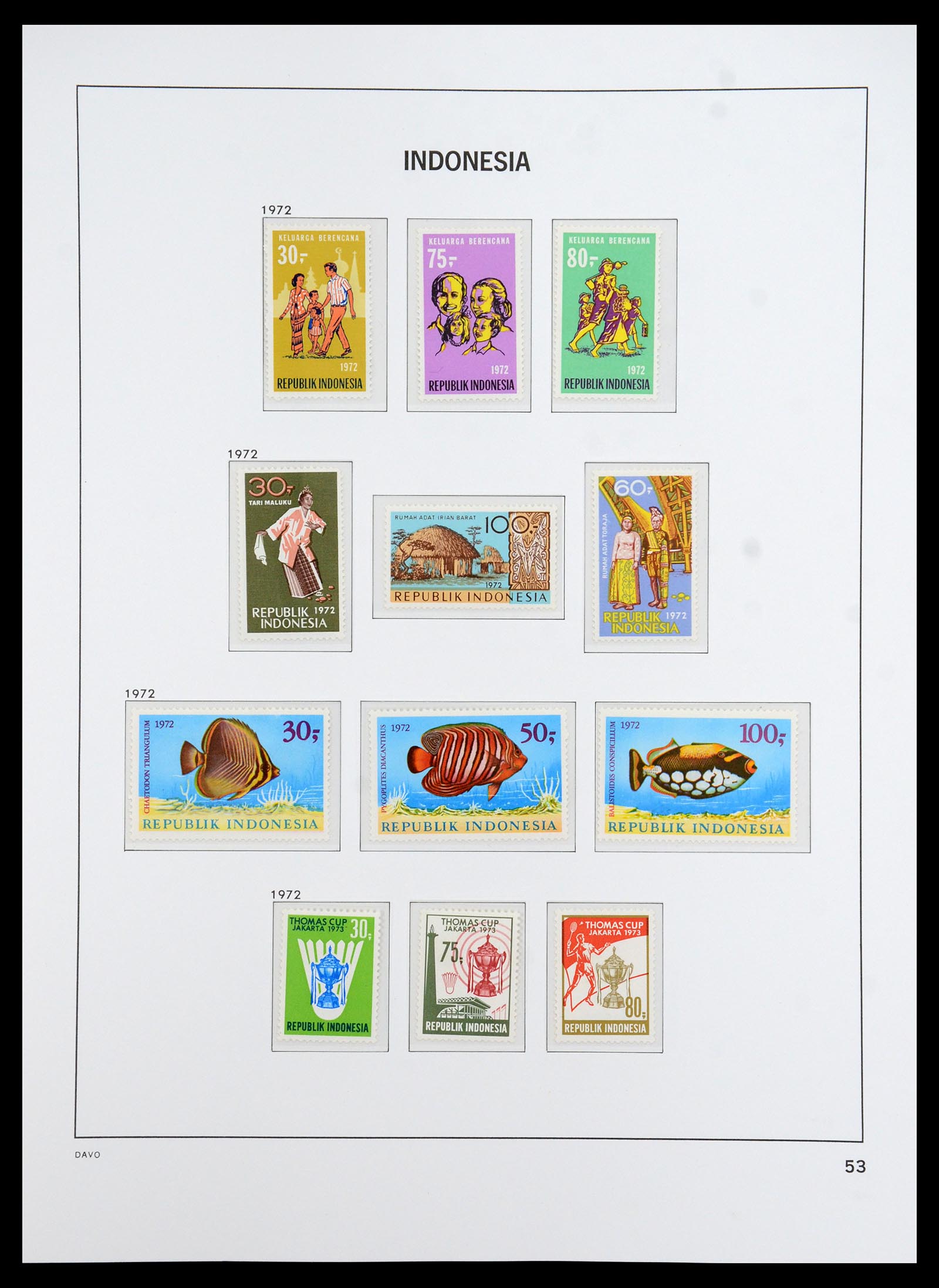 35820 007 - Postzegelverzameling 35820 Indonesië 1970-2020.