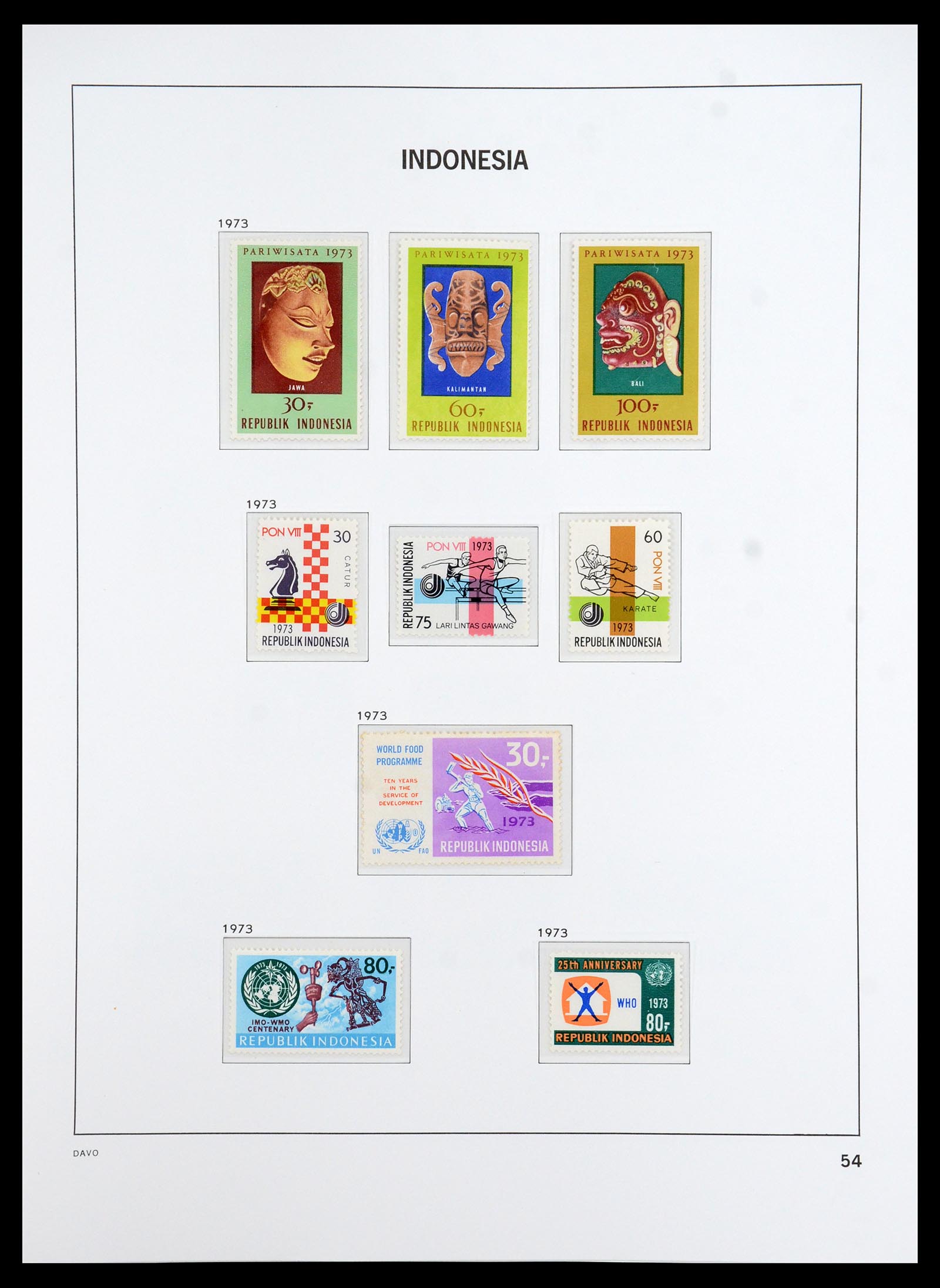 35820 008 - Postzegelverzameling 35820 Indonesië 1970-2020.