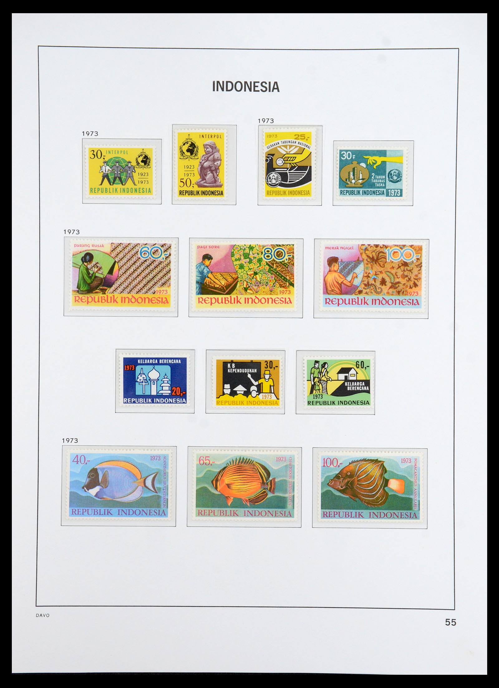 35820 009 - Postzegelverzameling 35820 Indonesië 1970-2020.