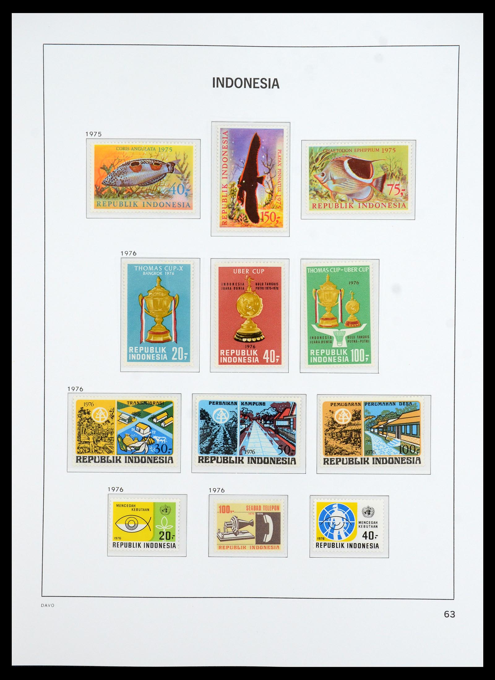 35820 017 - Postzegelverzameling 35820 Indonesië 1970-2020.