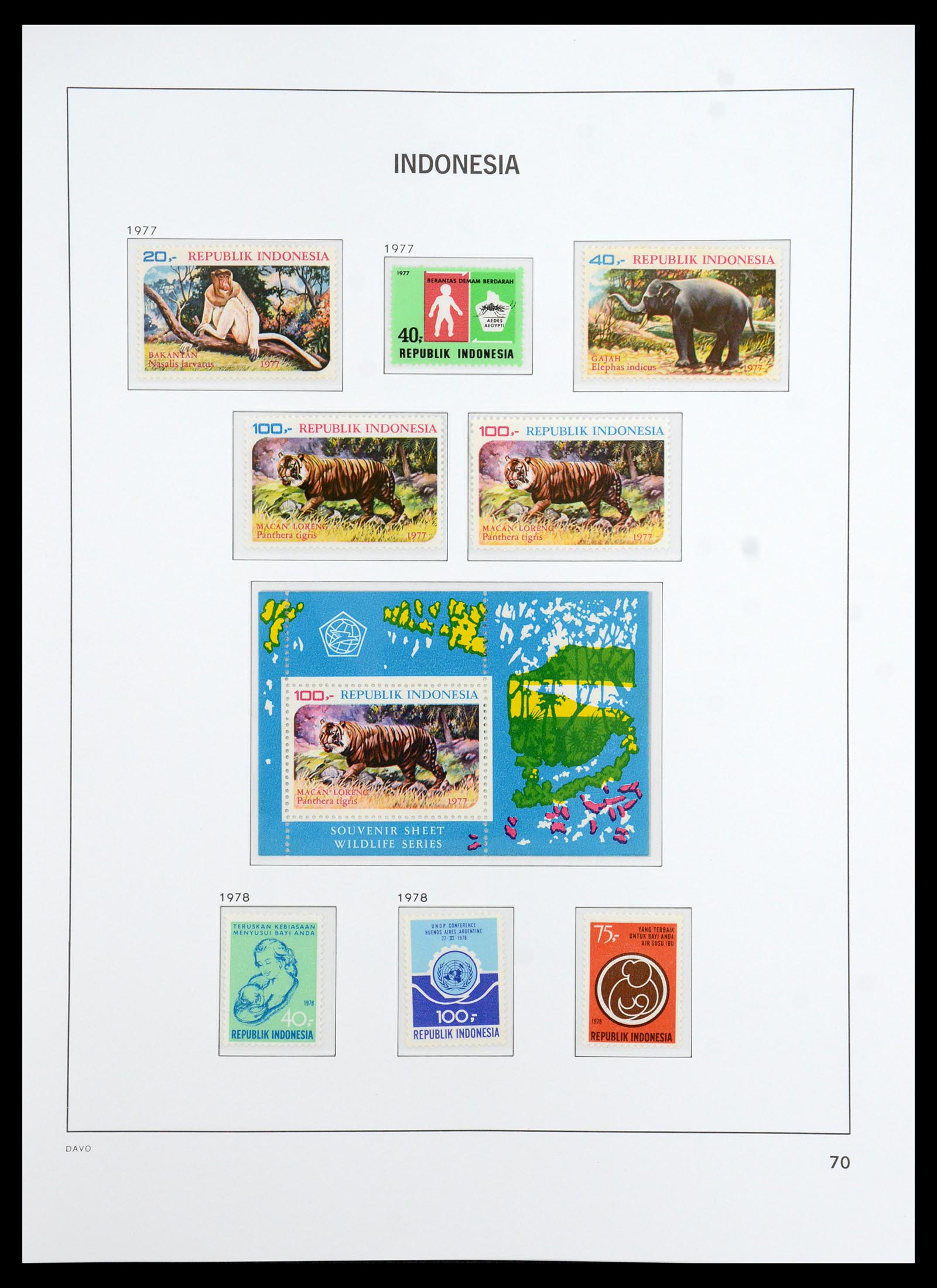 35820 025 - Postzegelverzameling 35820 Indonesië 1970-2020.