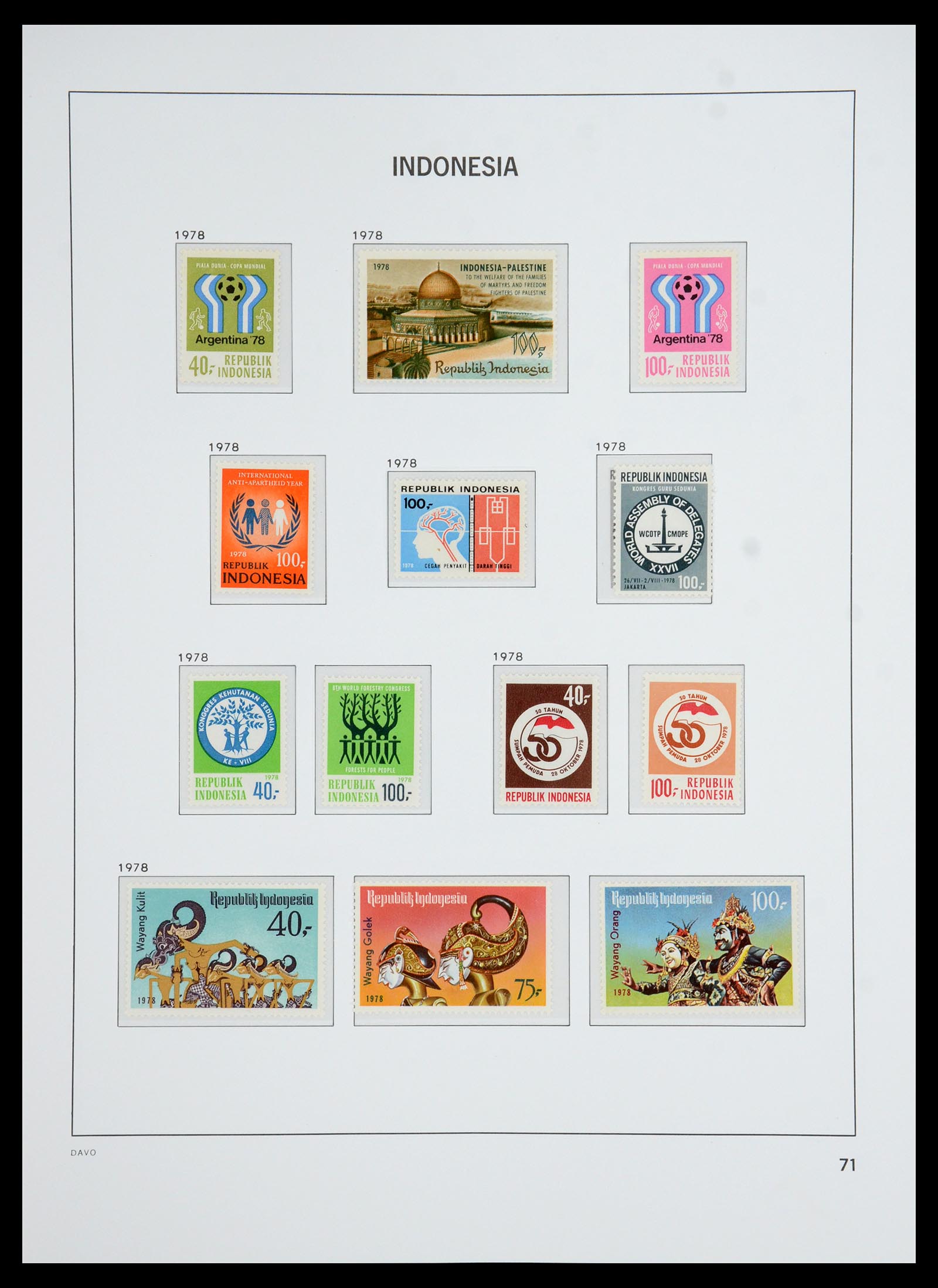 35820 027 - Postzegelverzameling 35820 Indonesië 1970-2020.
