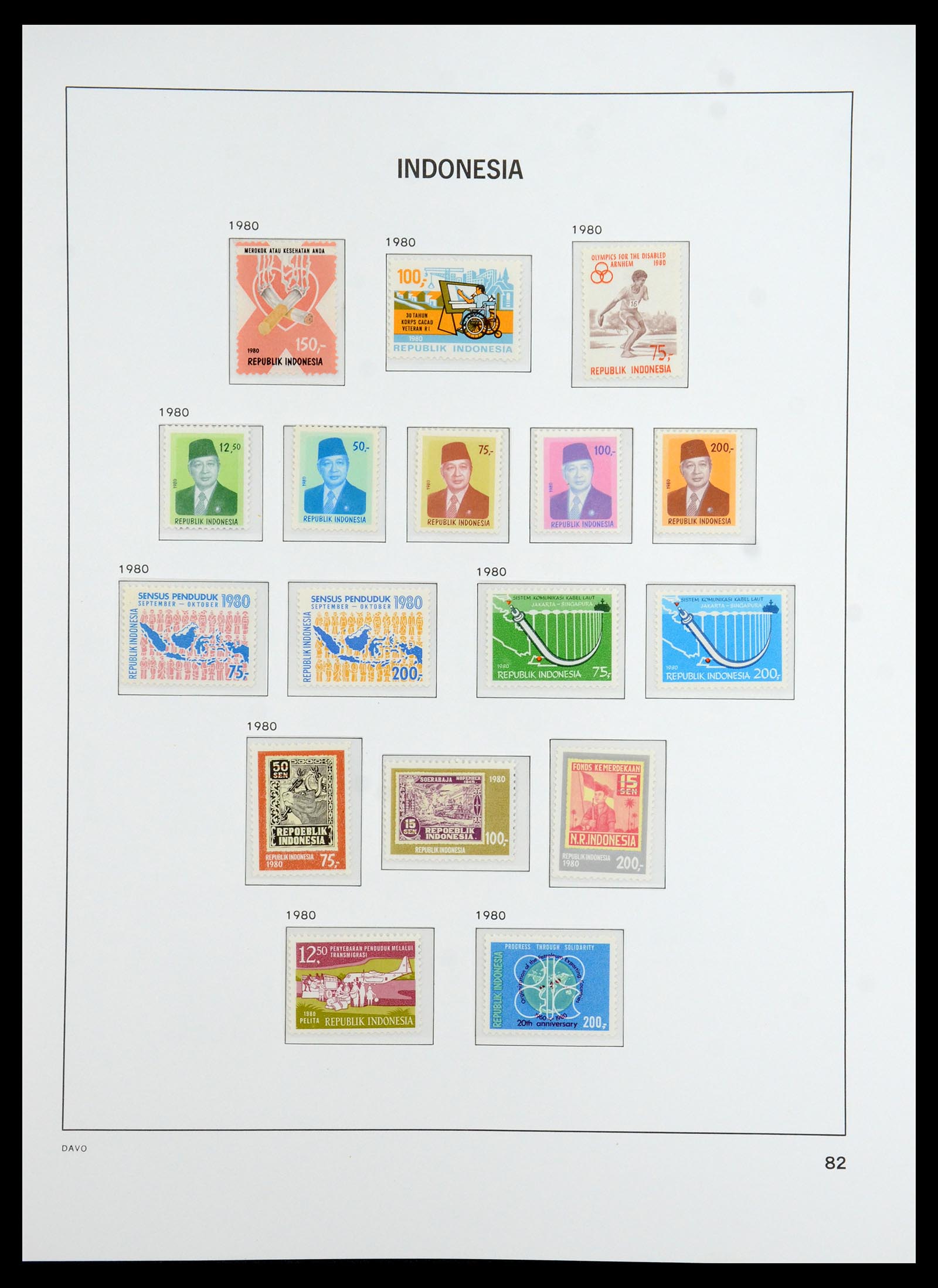 35820 038 - Postzegelverzameling 35820 Indonesië 1970-2020.
