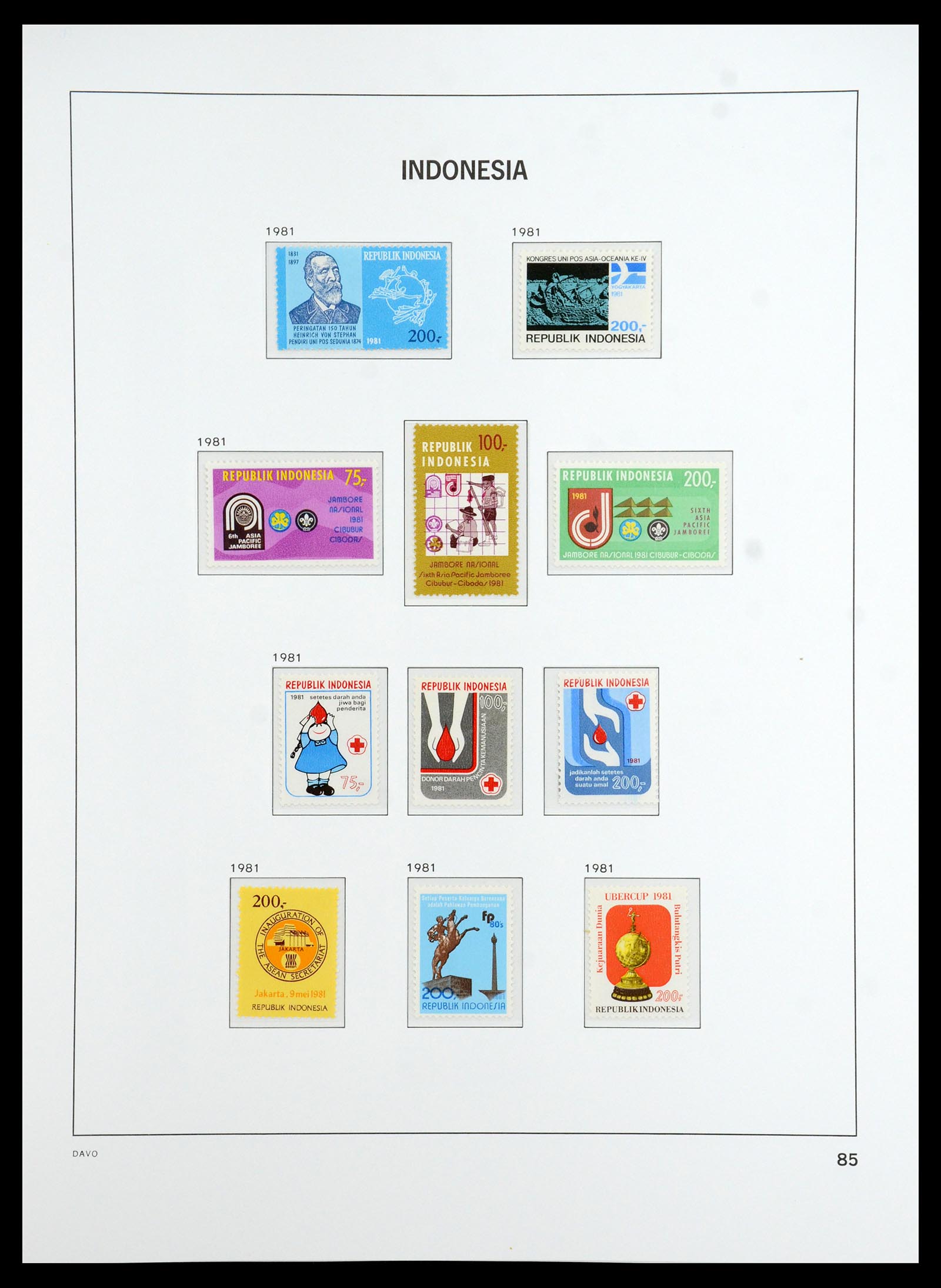 35820 041 - Postzegelverzameling 35820 Indonesië 1970-2020.