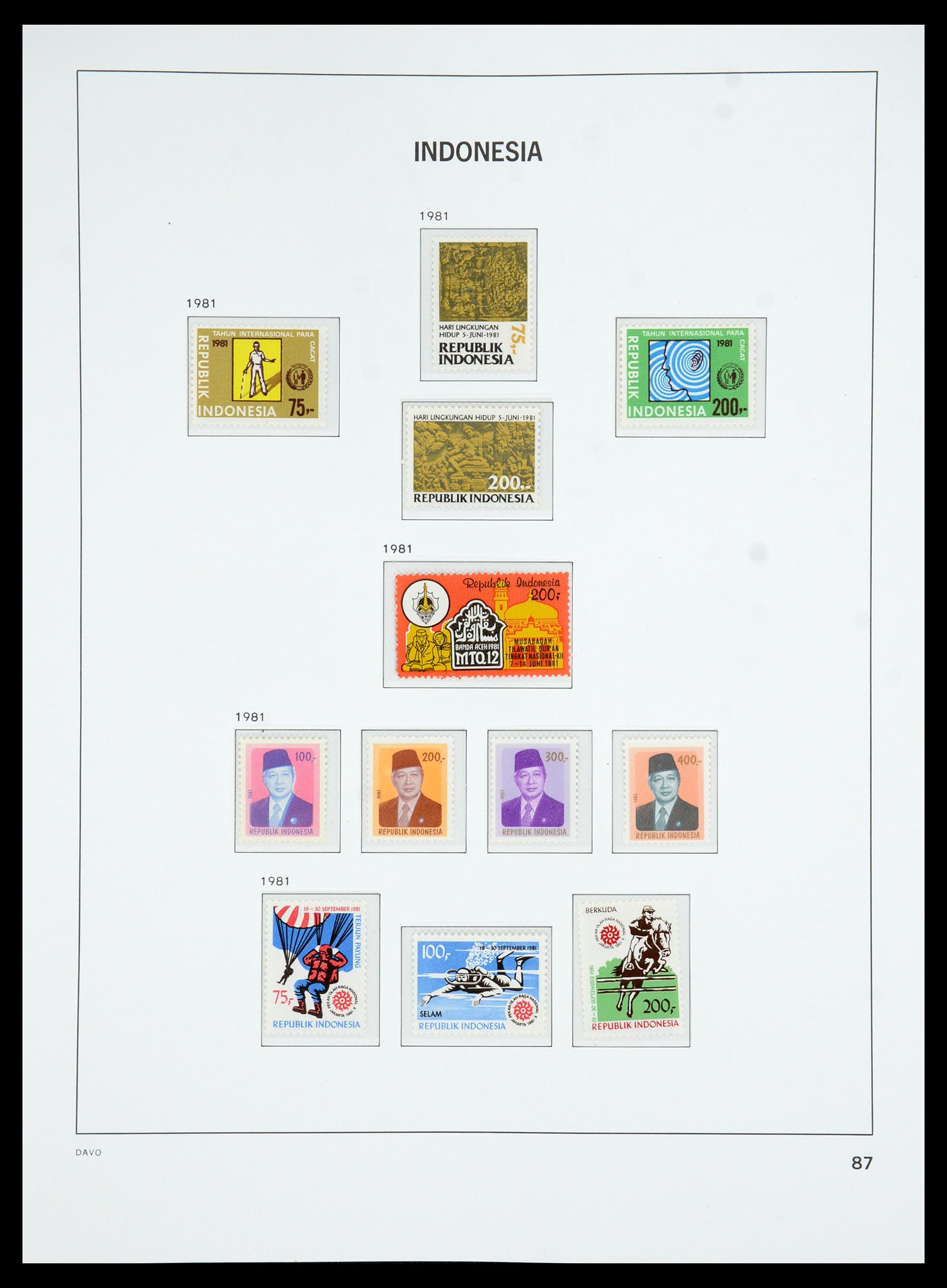 35820 043 - Postzegelverzameling 35820 Indonesië 1970-2020.
