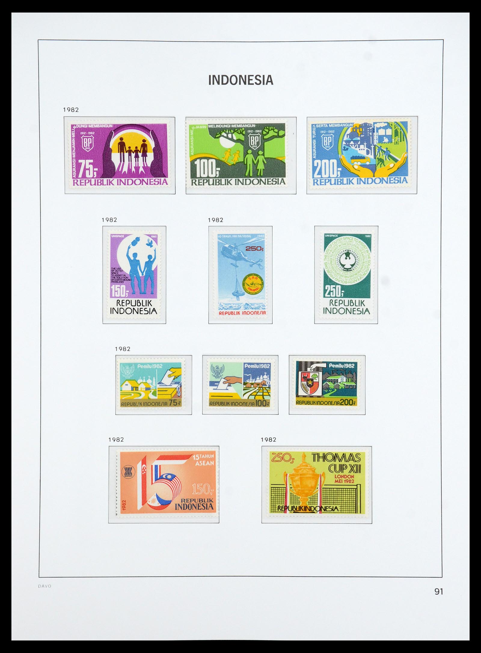 35820 047 - Postzegelverzameling 35820 Indonesië 1970-2020.