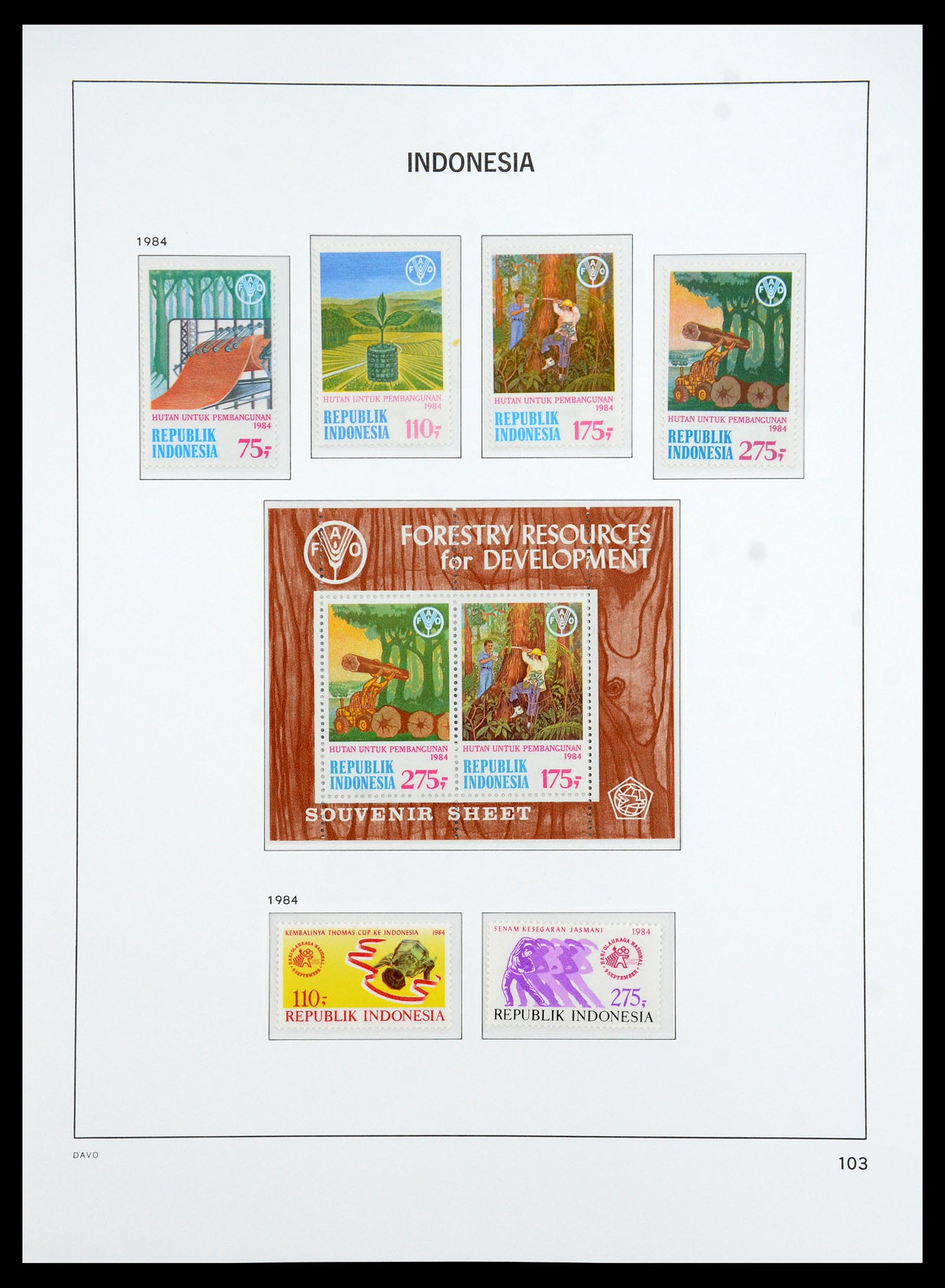 35820 059 - Postzegelverzameling 35820 Indonesië 1970-2020.