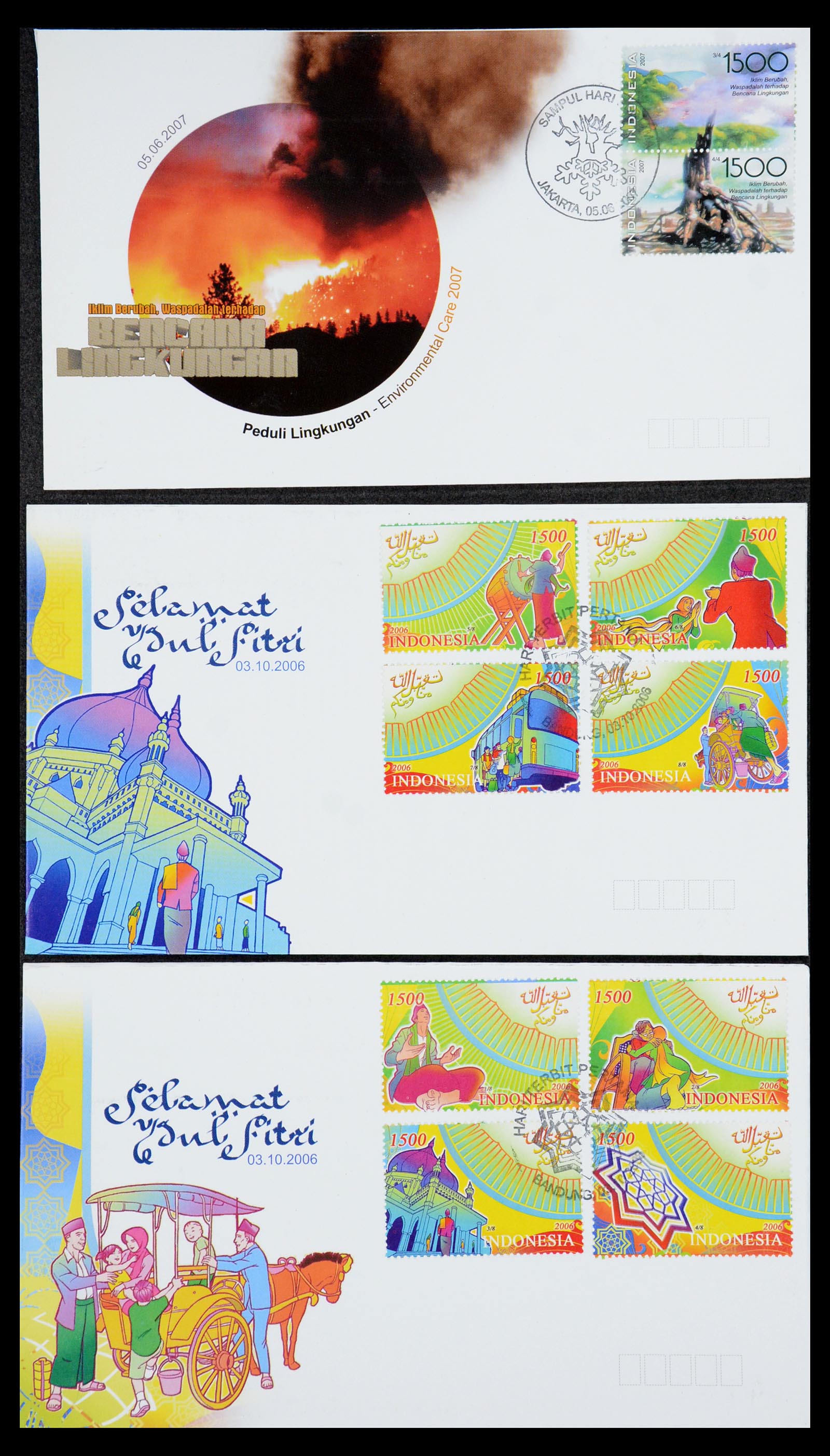 35822 012 - Postzegelverzameling 35822 Indonesië FDC's 1955-2016.