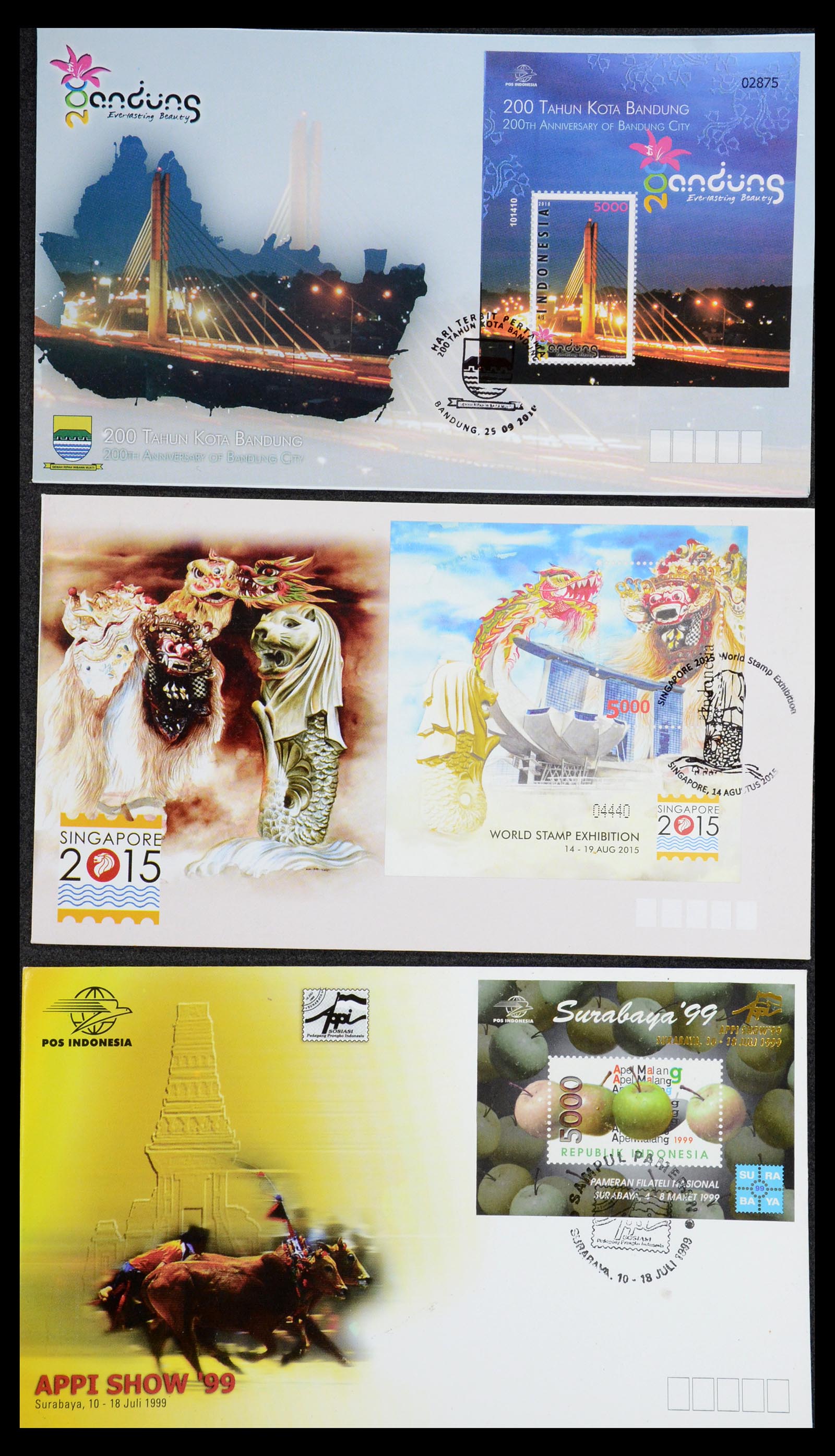 35822 017 - Postzegelverzameling 35822 Indonesië FDC's 1955-2016.