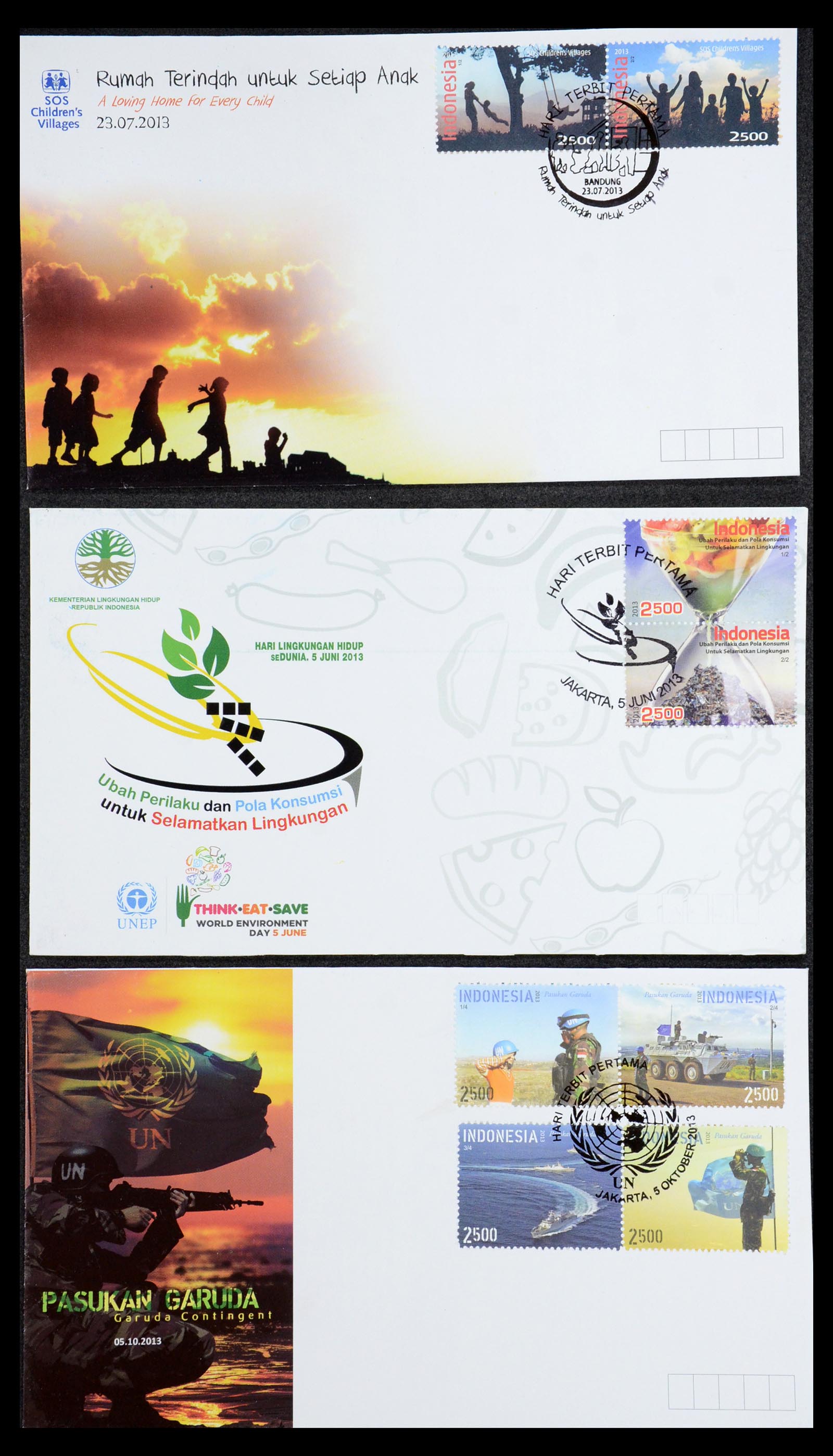 35822 023 - Postzegelverzameling 35822 Indonesië FDC's 1955-2016.