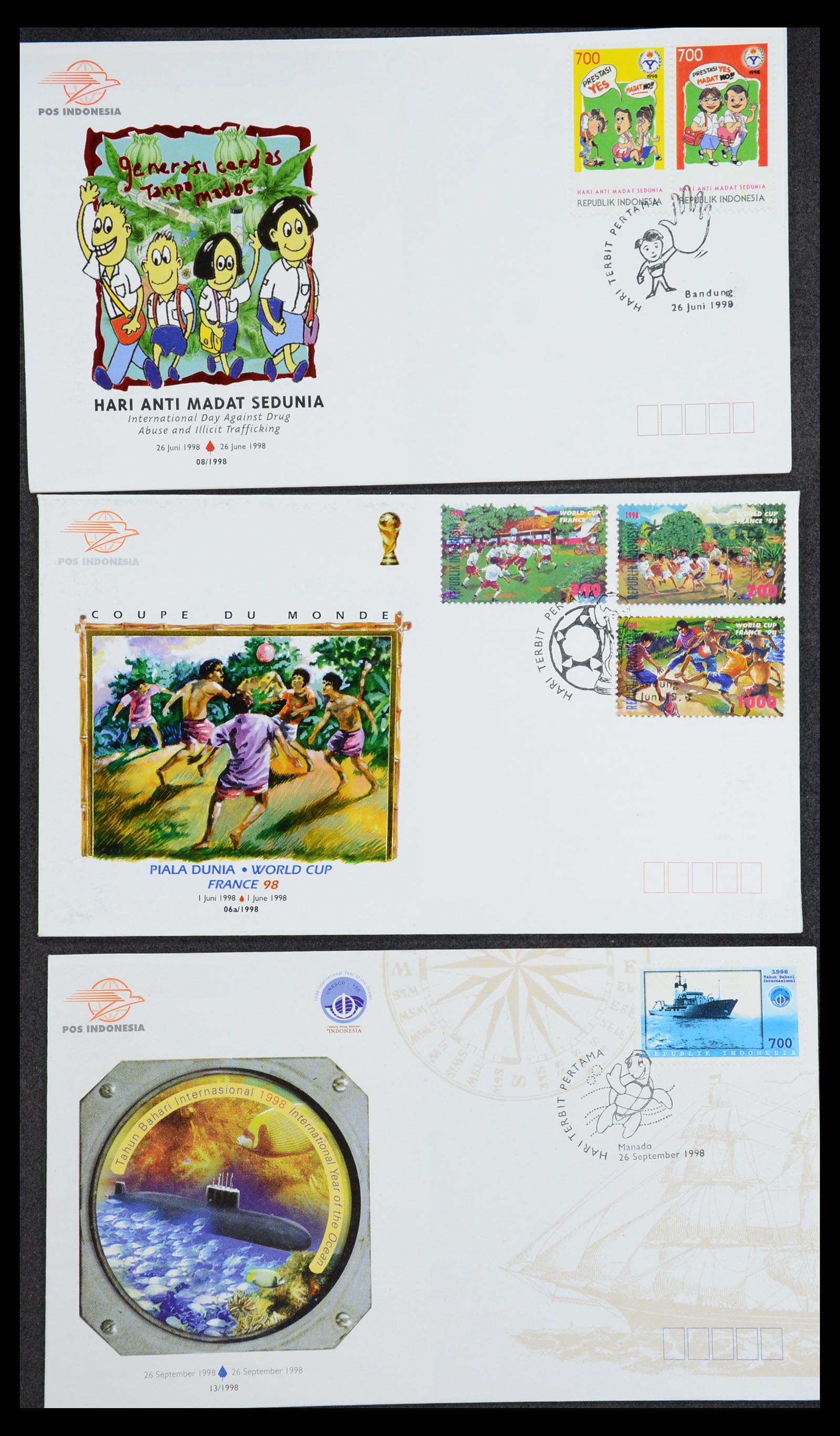 35822 027 - Postzegelverzameling 35822 Indonesië FDC's 1955-2016.
