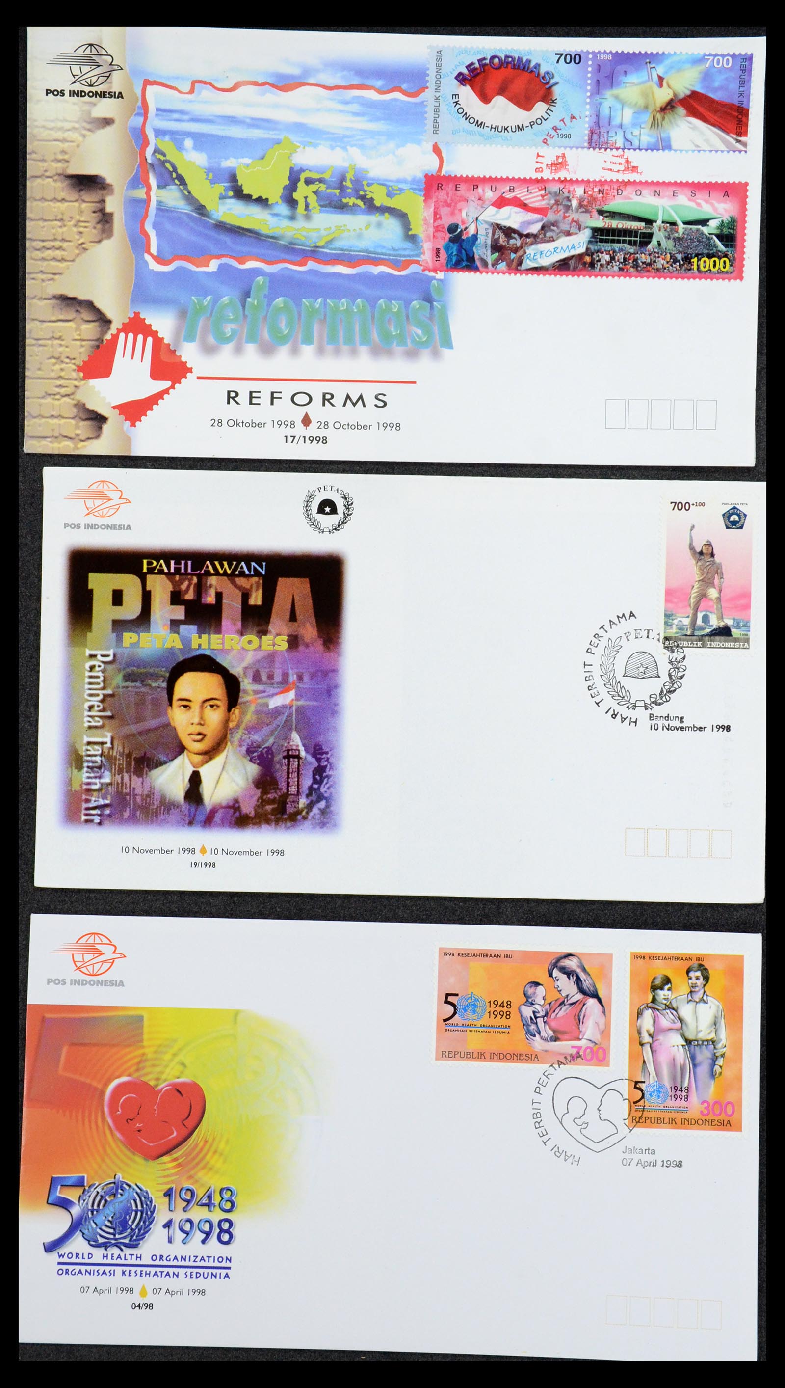 35822 028 - Postzegelverzameling 35822 Indonesië FDC's 1955-2016.