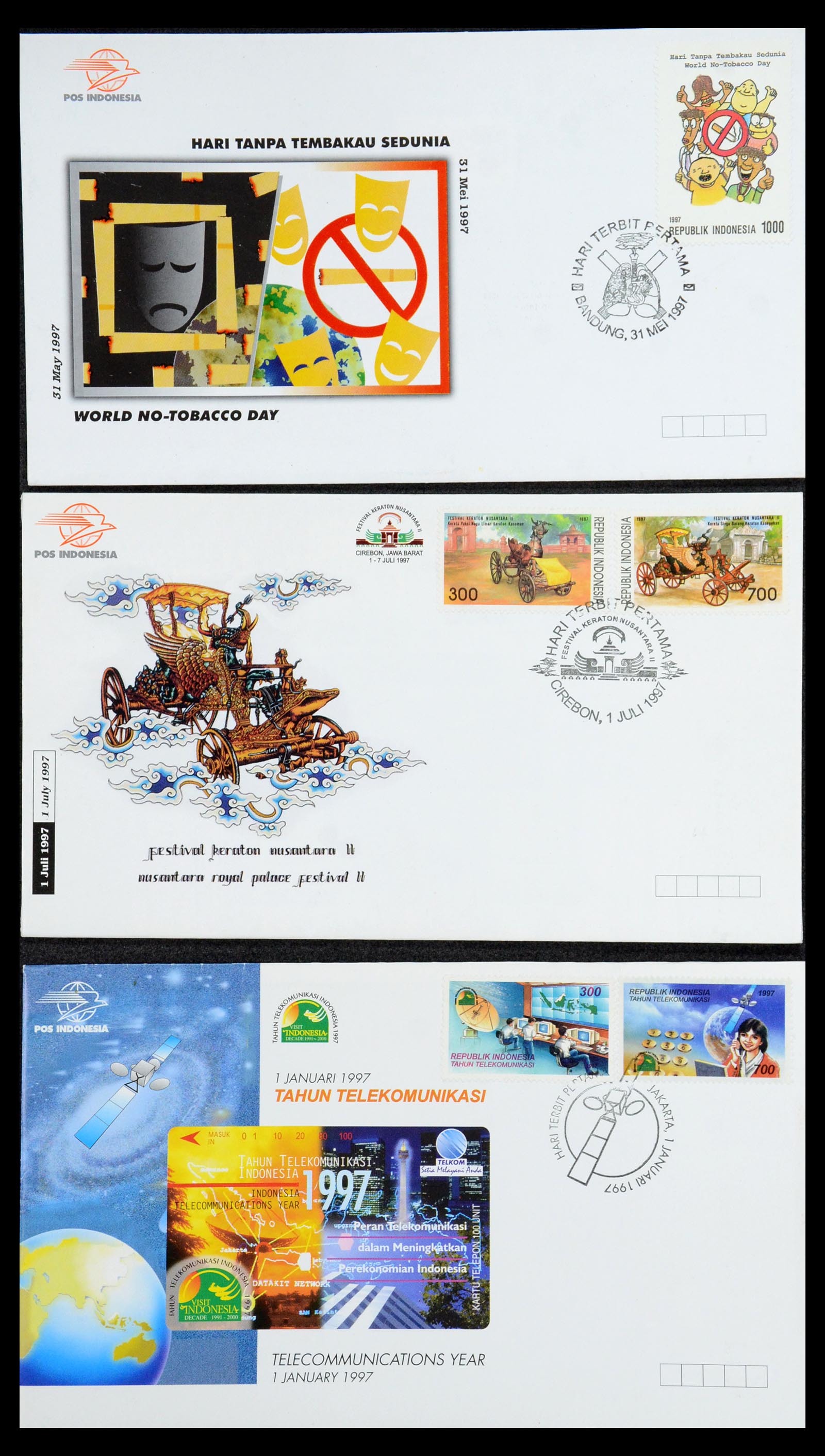 35822 030 - Postzegelverzameling 35822 Indonesië FDC's 1955-2016.
