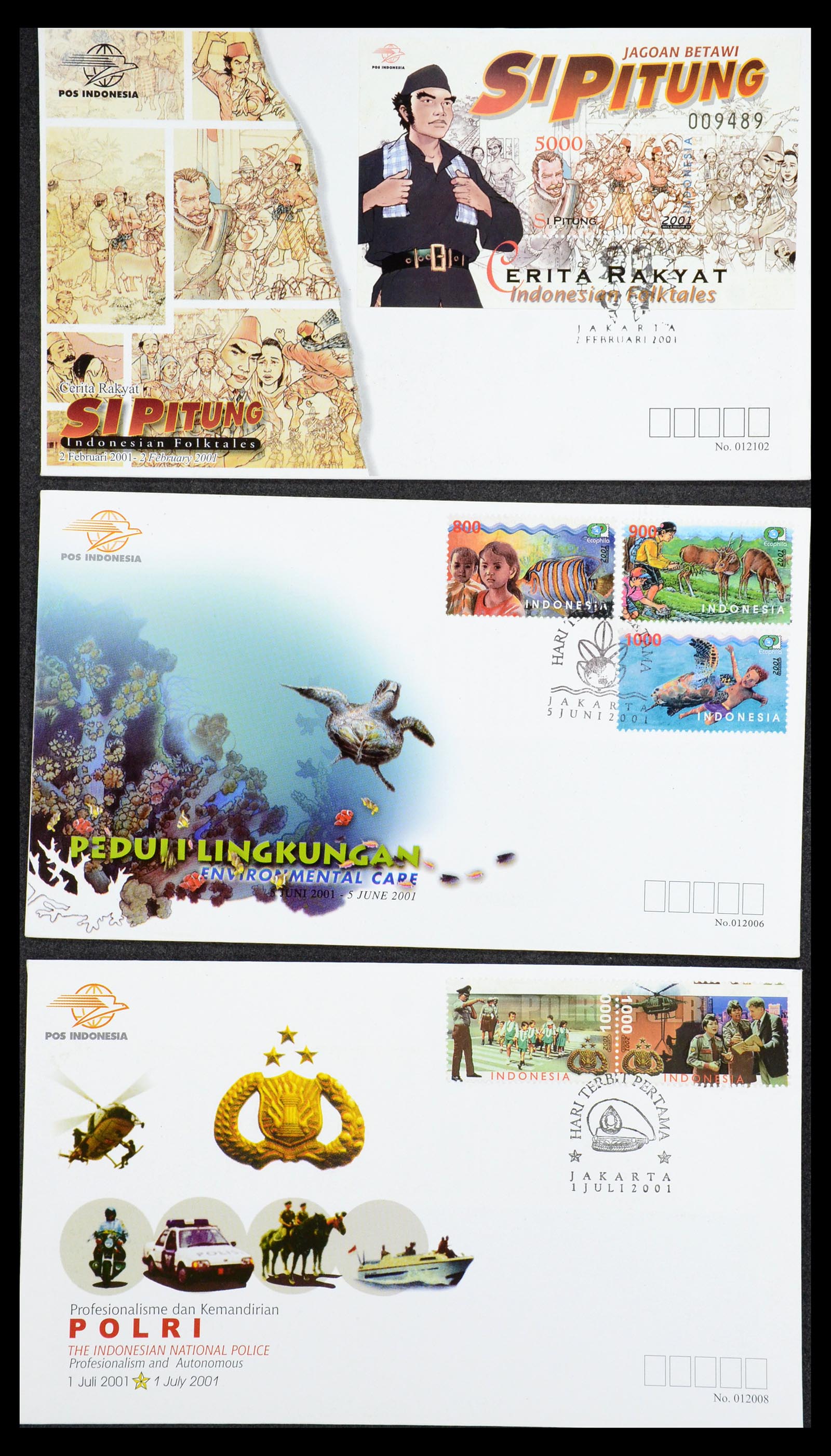 35822 032 - Postzegelverzameling 35822 Indonesië FDC's 1955-2016.