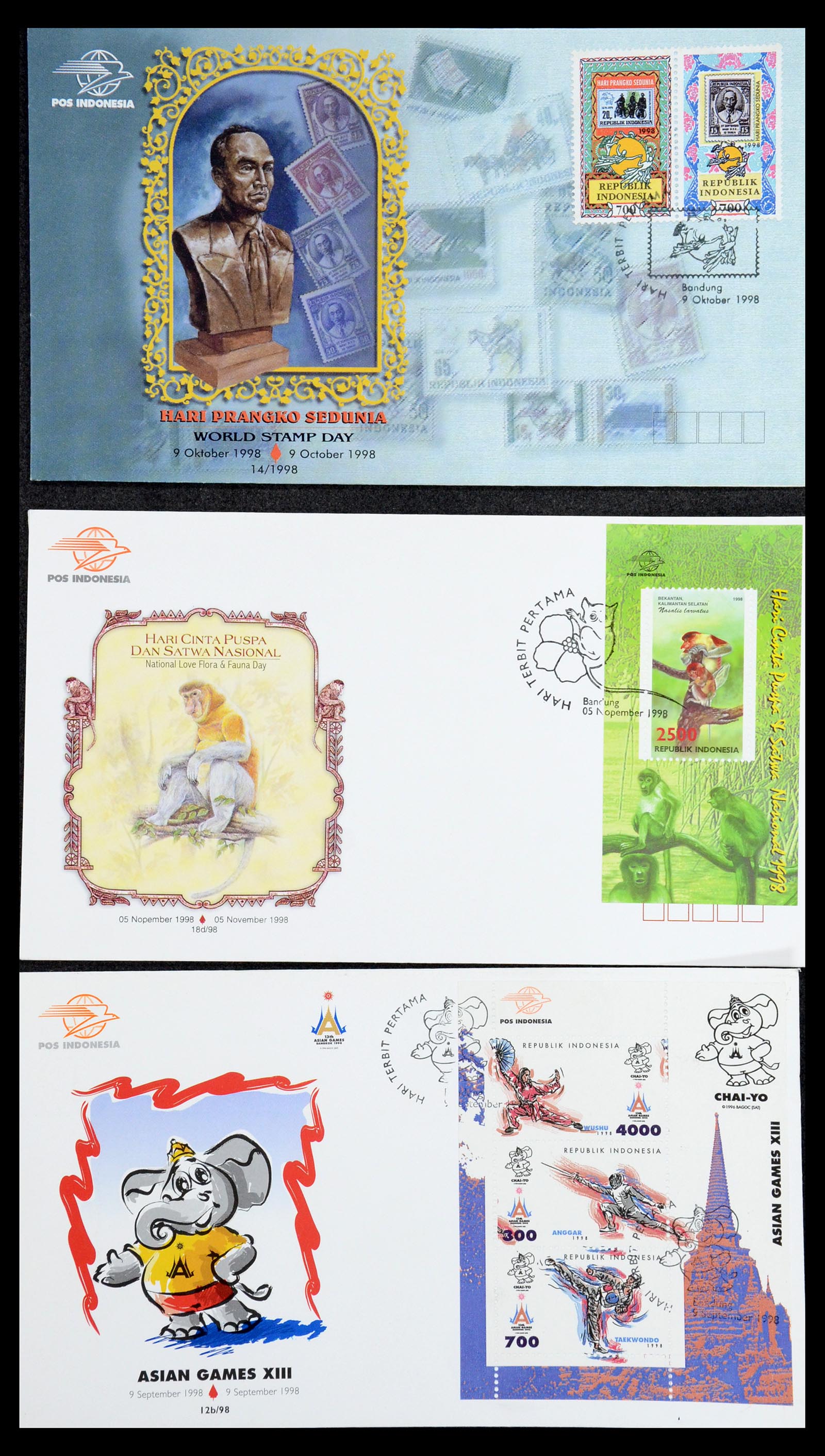 35822 040 - Postzegelverzameling 35822 Indonesië FDC's 1955-2016.