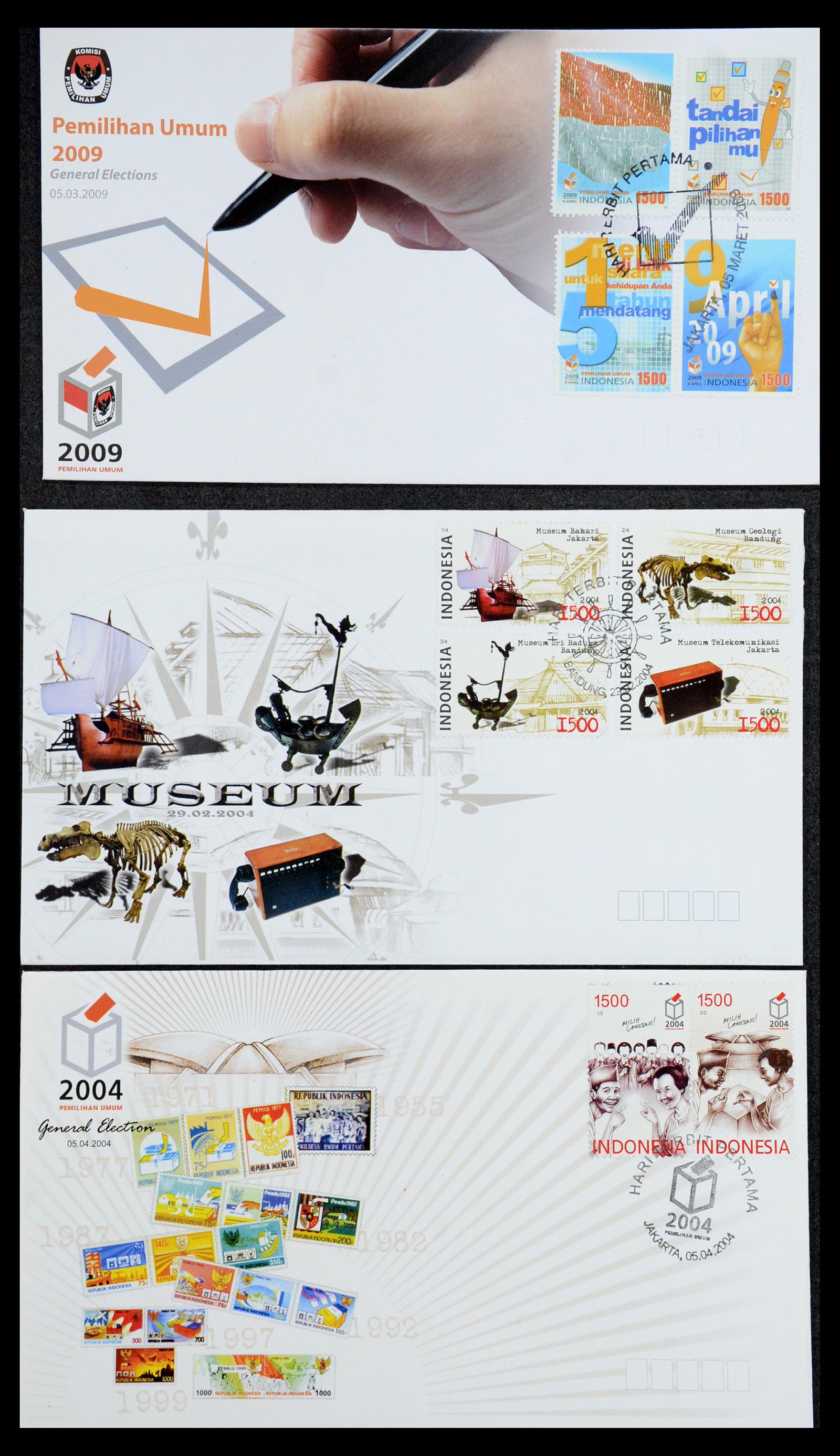 35822 051 - Postzegelverzameling 35822 Indonesië FDC's 1955-2016.