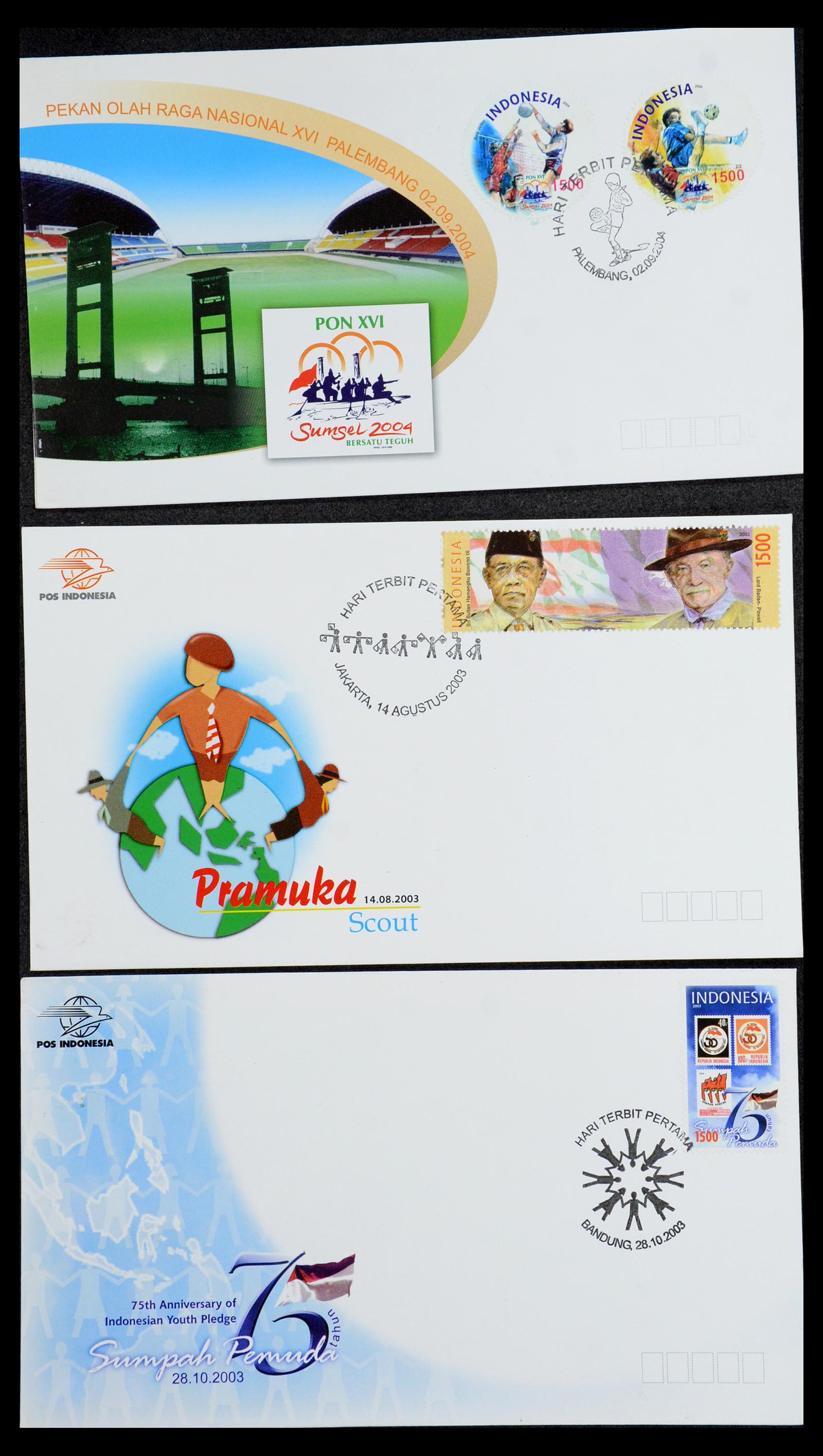 35822 052 - Postzegelverzameling 35822 Indonesië FDC's 1955-2016.