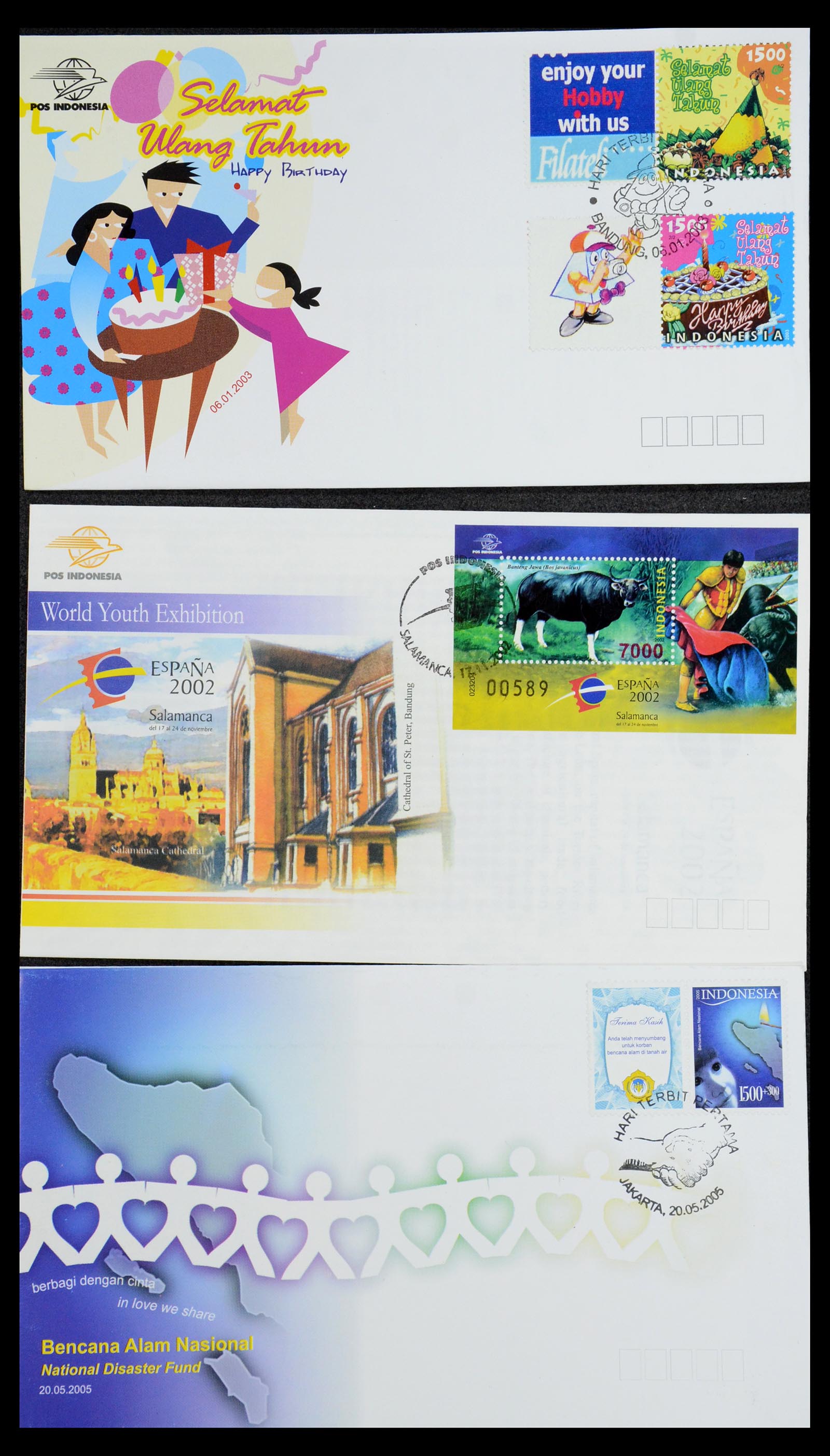 35822 053 - Postzegelverzameling 35822 Indonesië FDC's 1955-2016.