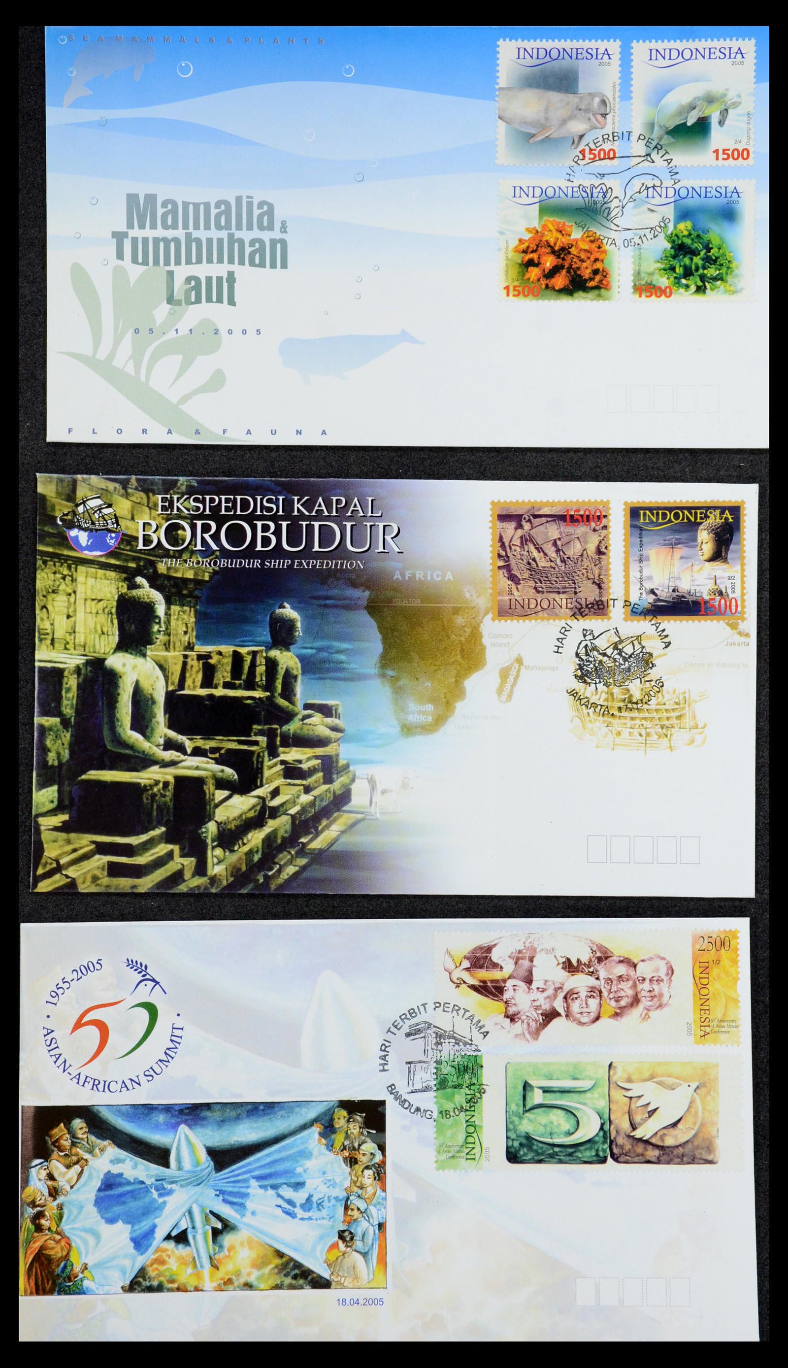 35822 054 - Postzegelverzameling 35822 Indonesië FDC's 1955-2016.