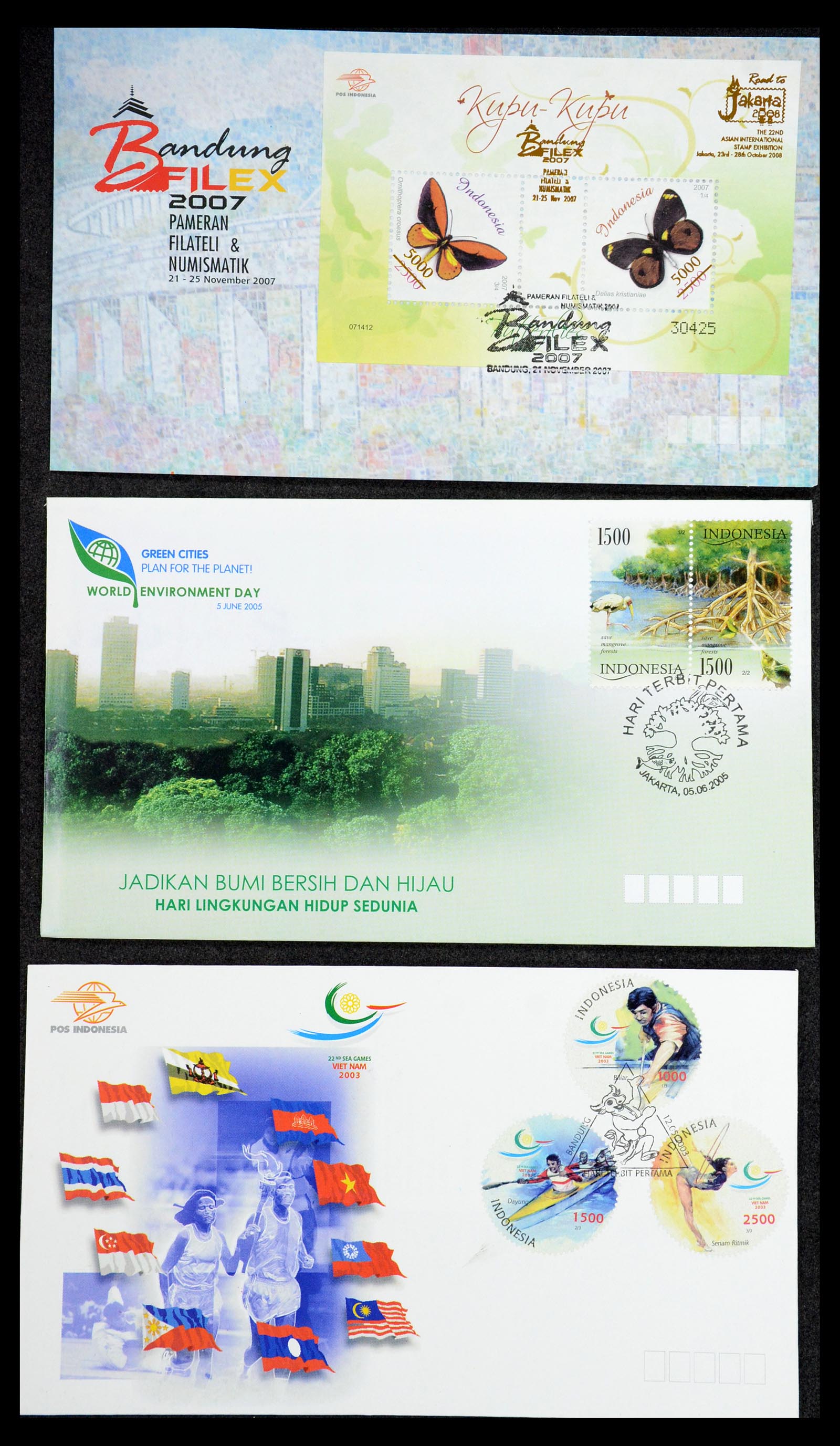 35822 059 - Postzegelverzameling 35822 Indonesië FDC's 1955-2016.