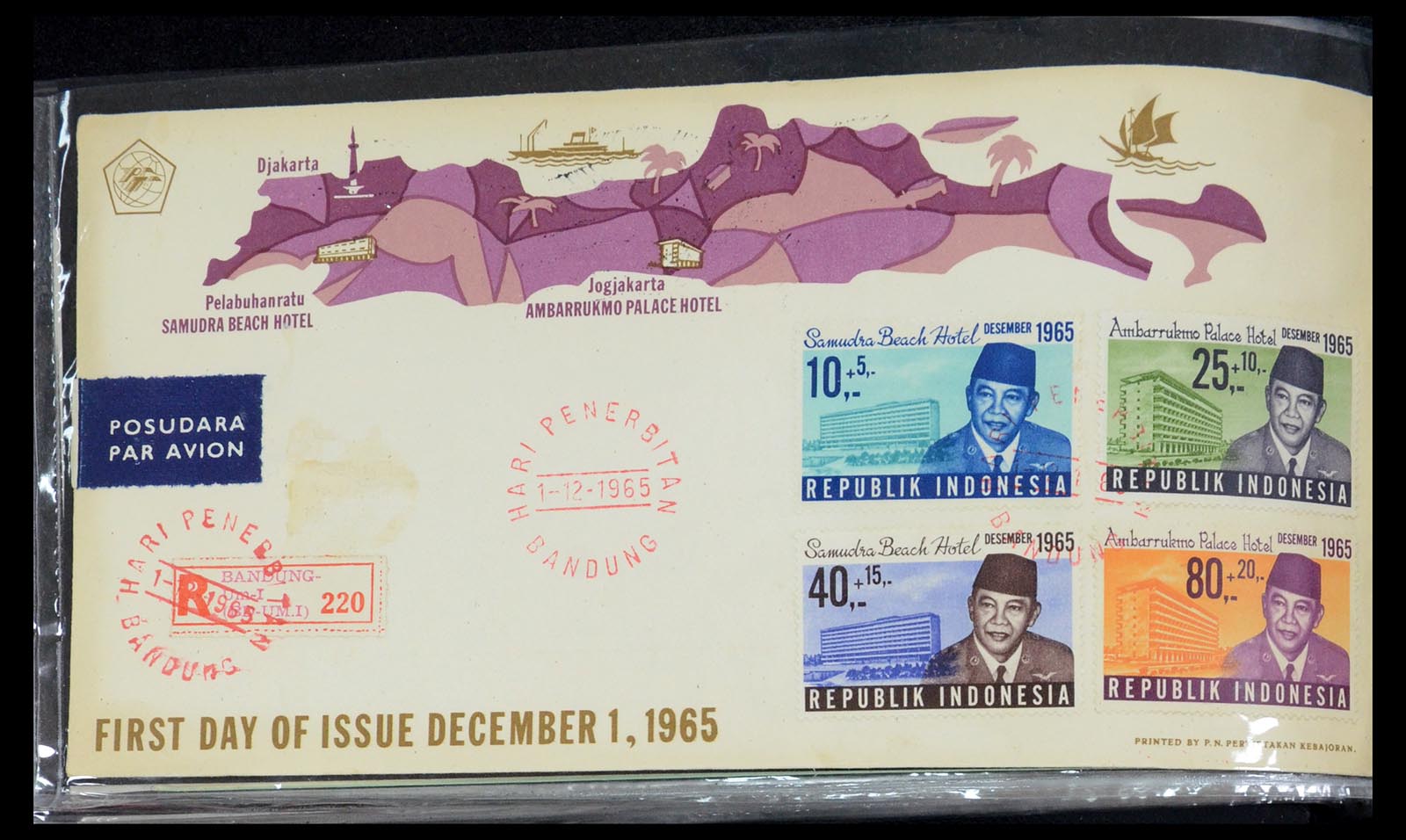 35822 206 - Postzegelverzameling 35822 Indonesië FDC's 1955-2016.