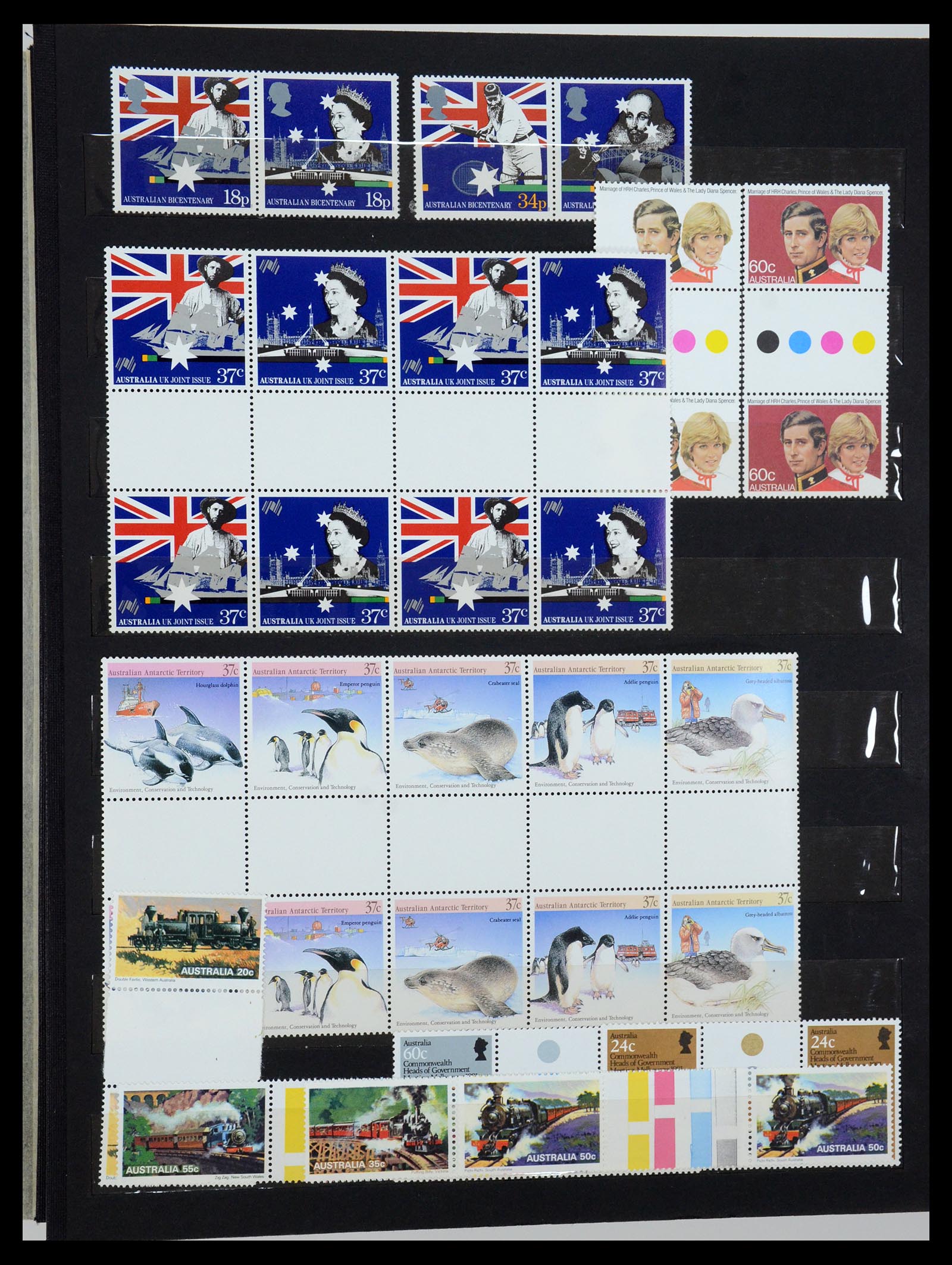 35823 032 - Stamp Collection 35823 British Commonwealth gutterpairs.