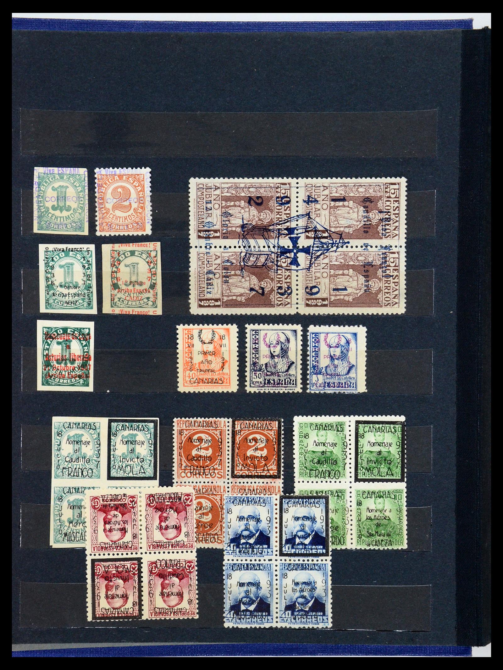 35824 002 - Stamp Collection 35824 Spanish civil war and local issues 1936-1937.