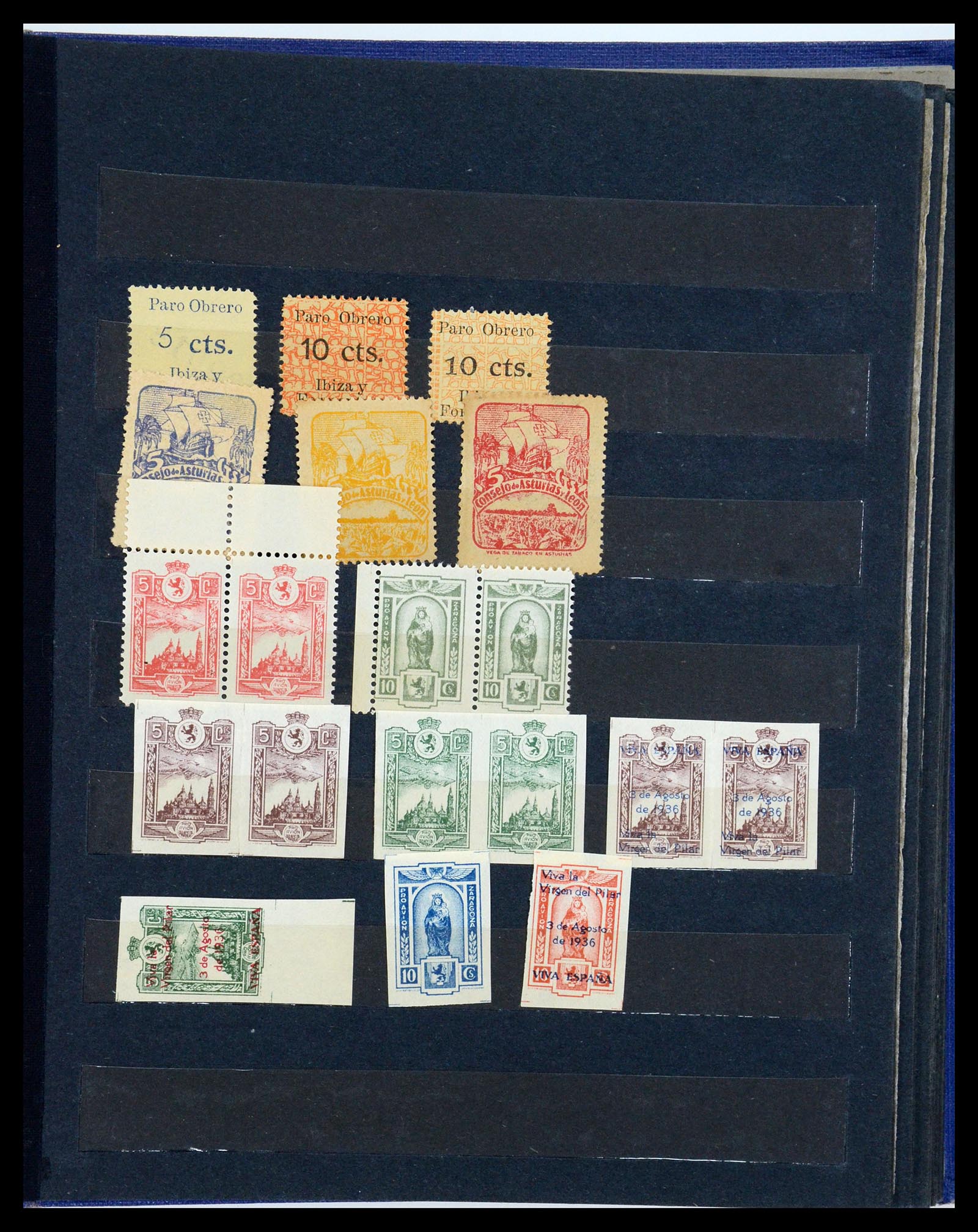 35824 013 - Stamp Collection 35824 Spanish civil war and local issues 1936-1937.