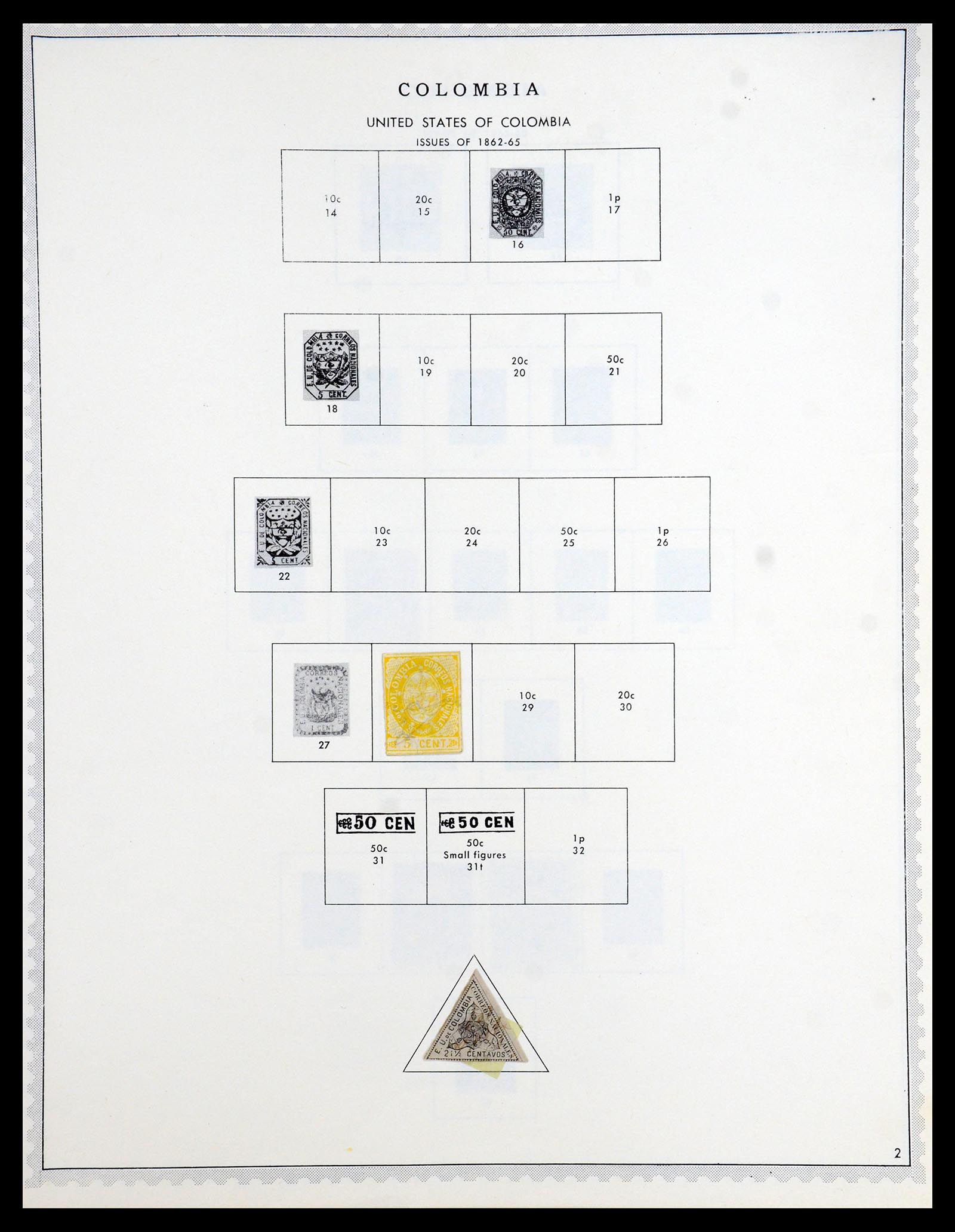 35828 002 - Postzegelverzameling 35828 Colombia en Staten 1859-1971.
