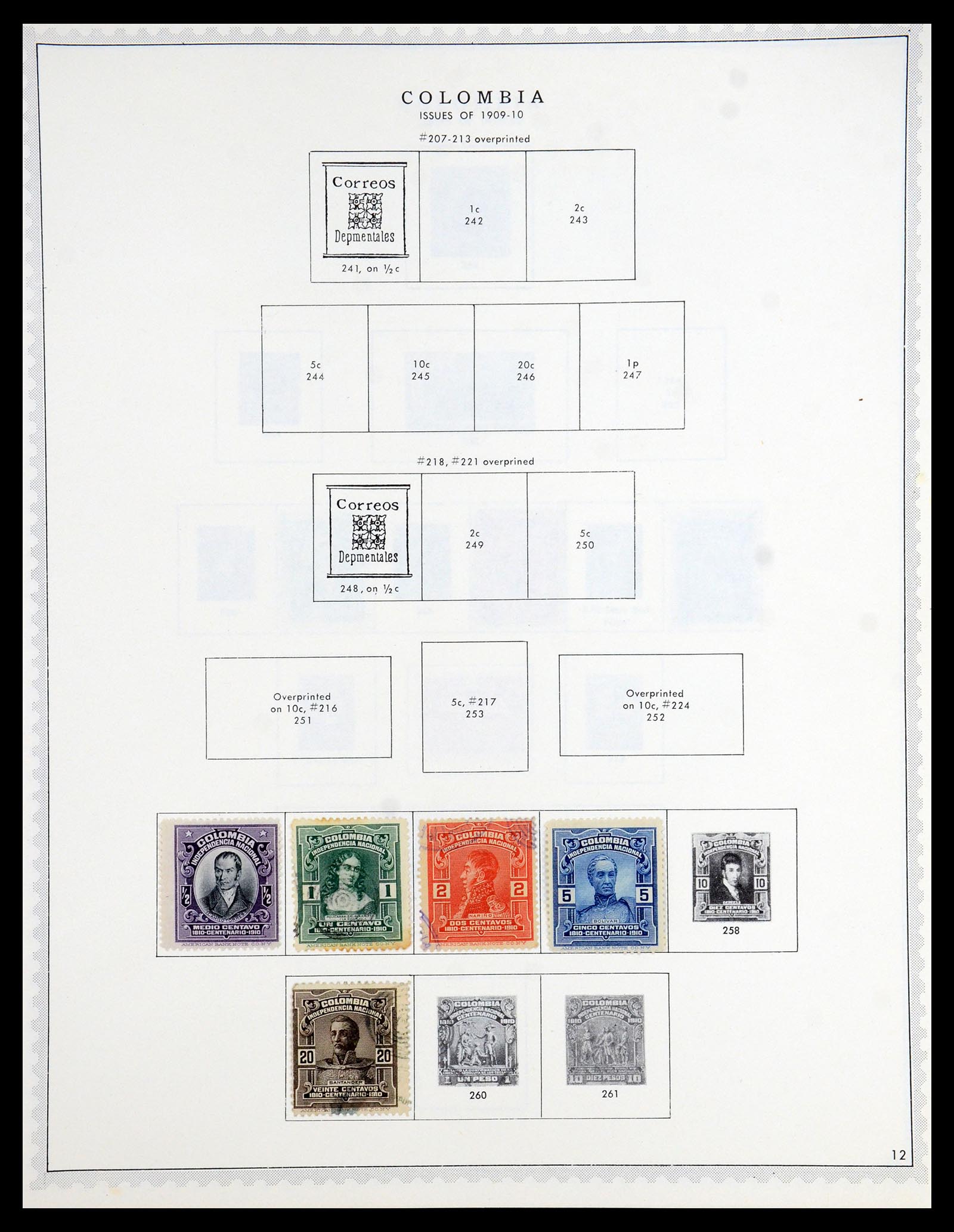 35828 012 - Stamp Collection 35828 Colombia and States 1859-1971.