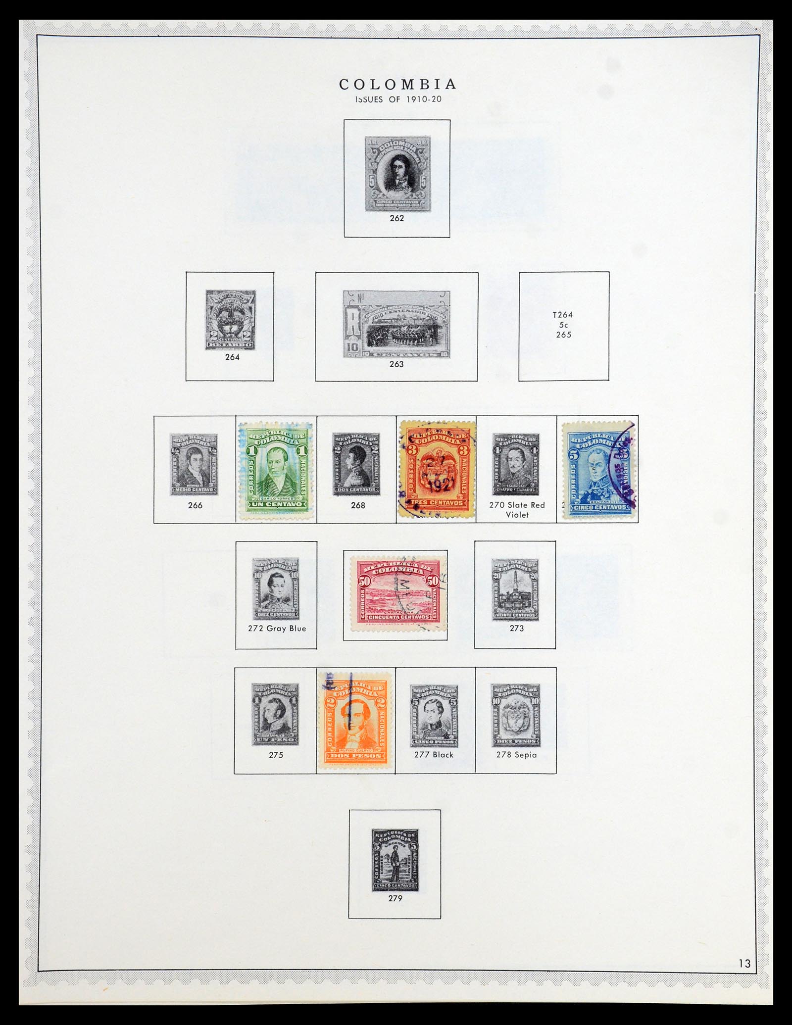 35828 013 - Postzegelverzameling 35828 Colombia en Staten 1859-1971.