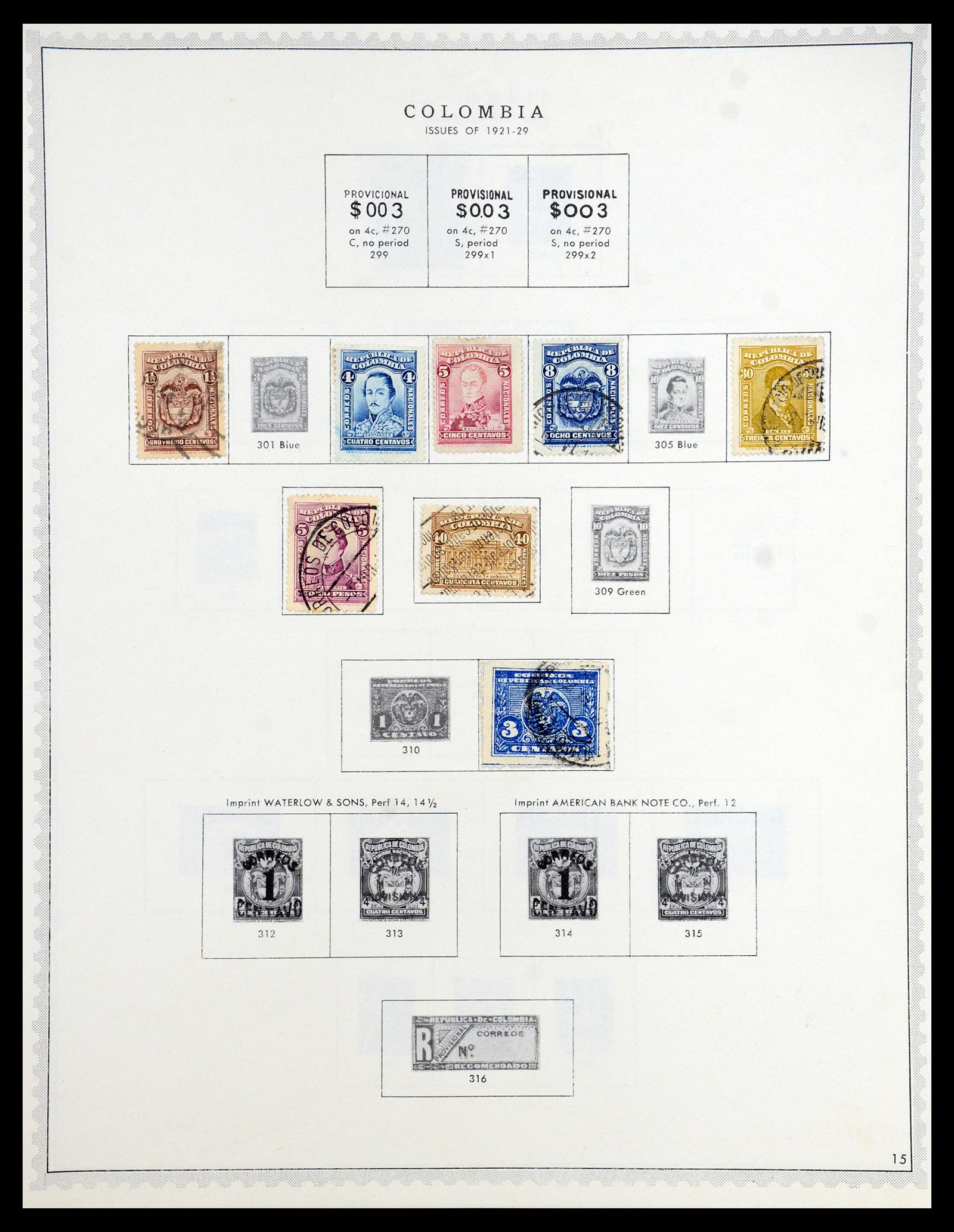 35828 015 - Stamp Collection 35828 Colombia and States 1859-1971.