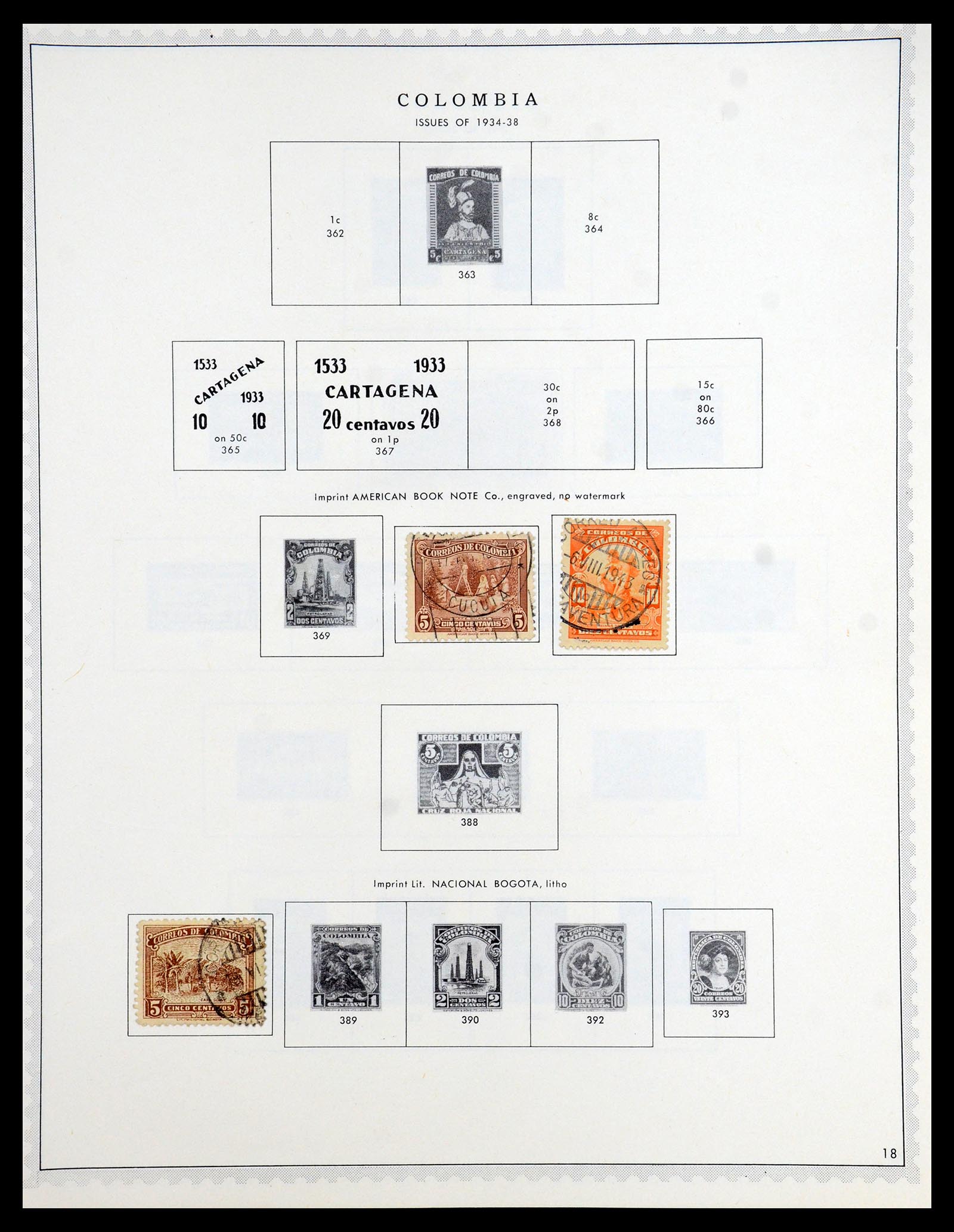35828 018 - Postzegelverzameling 35828 Colombia en Staten 1859-1971.