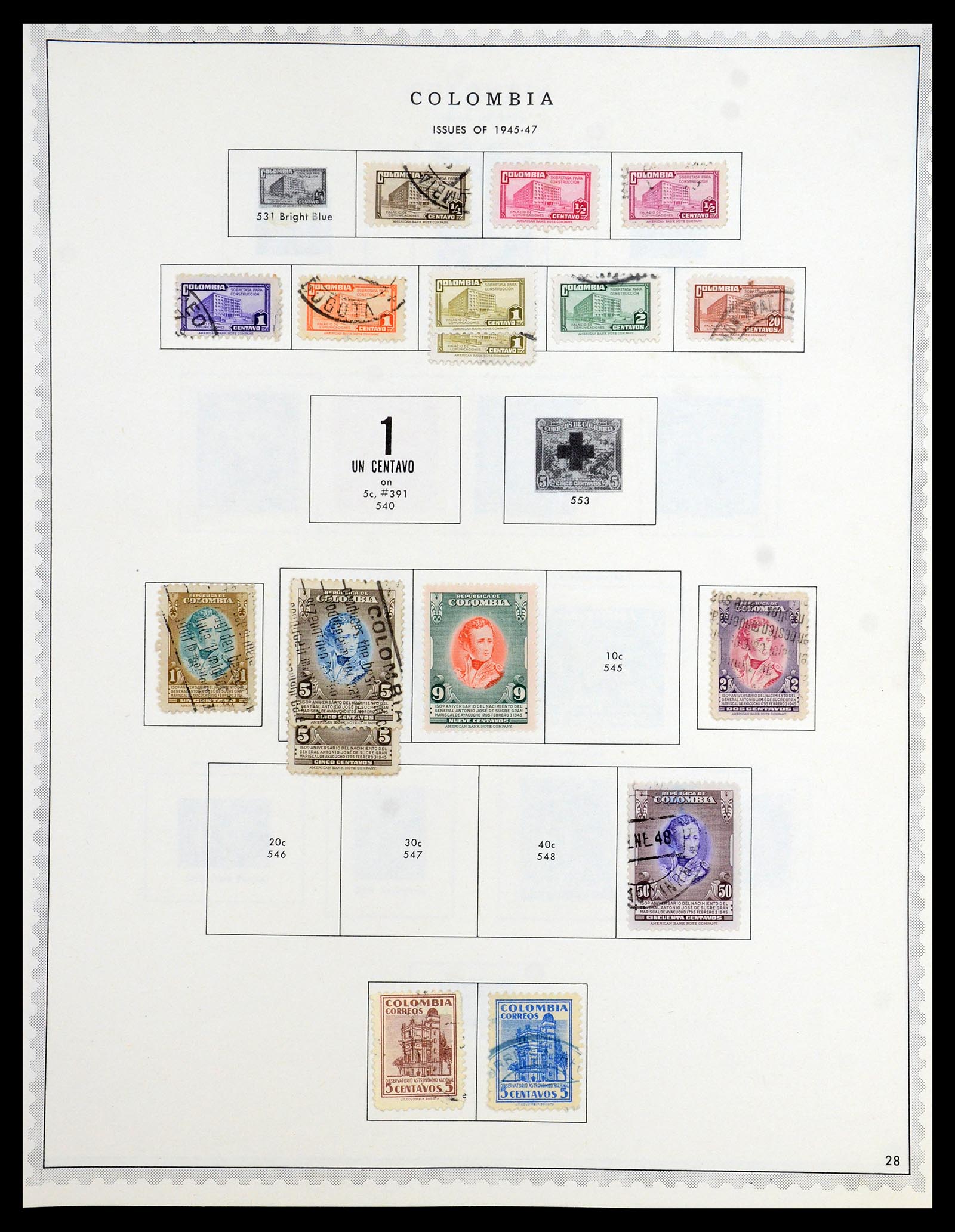35828 026 - Stamp Collection 35828 Colombia and States 1859-1971.