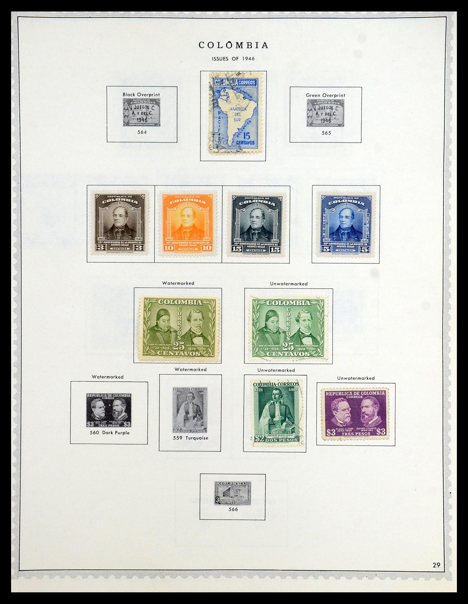 35828 027 - Postzegelverzameling 35828 Colombia en Staten 1859-1971.