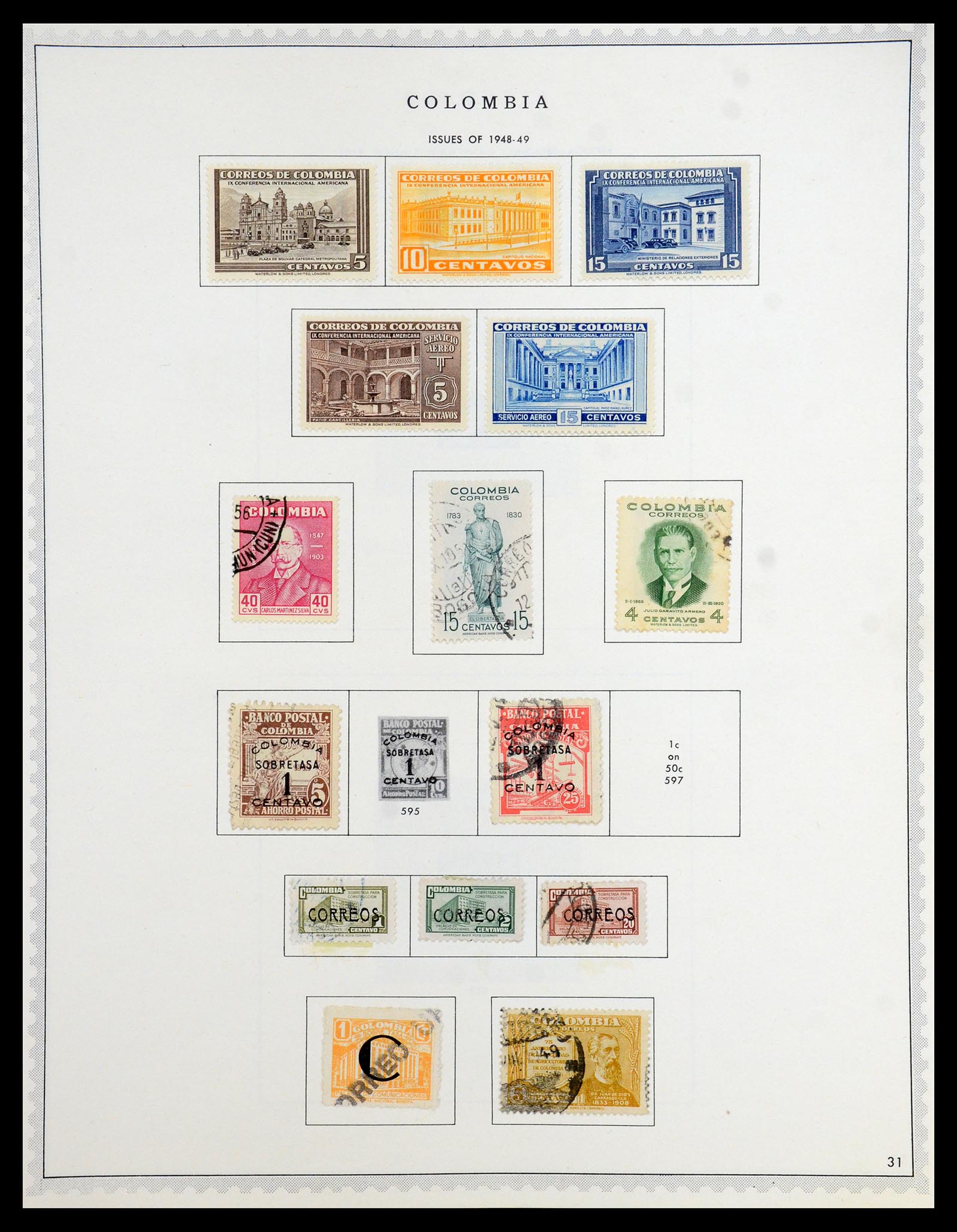 35828 029 - Stamp Collection 35828 Colombia and States 1859-1971.