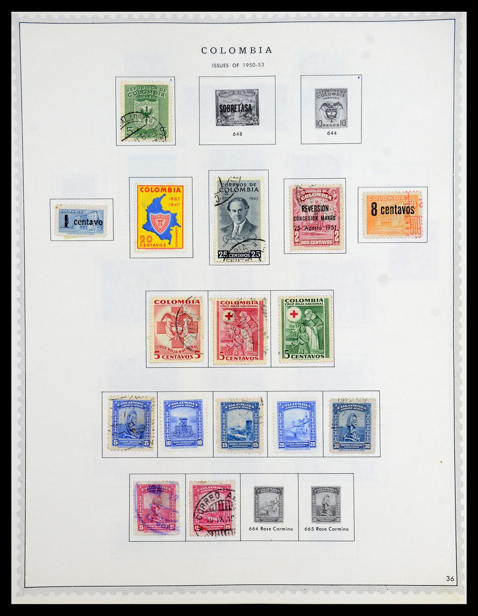 35828 033 - Stamp Collection 35828 Colombia and States 1859-1971.