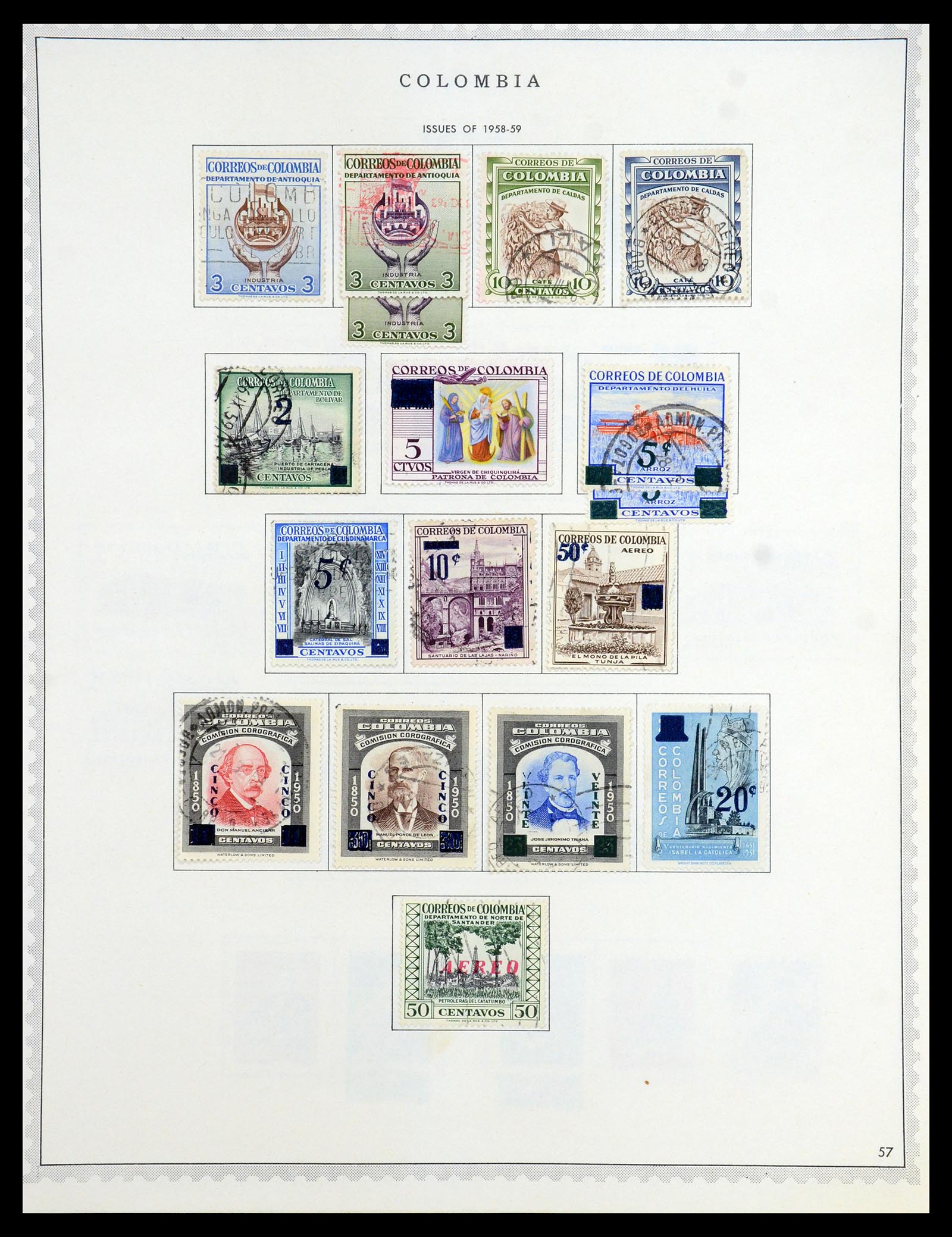 35828 046 - Postzegelverzameling 35828 Colombia en Staten 1859-1971.