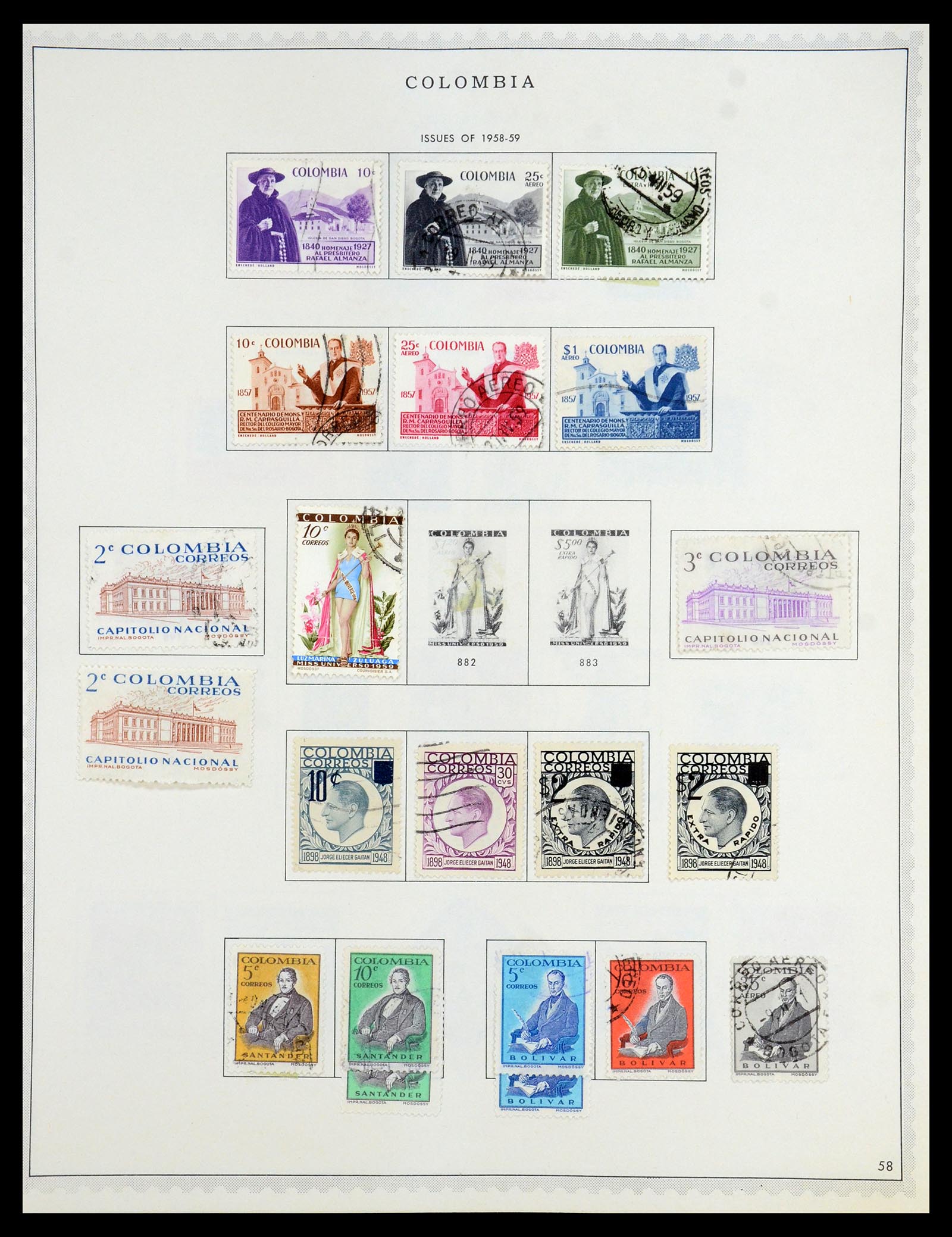 35828 047 - Postzegelverzameling 35828 Colombia en Staten 1859-1971.