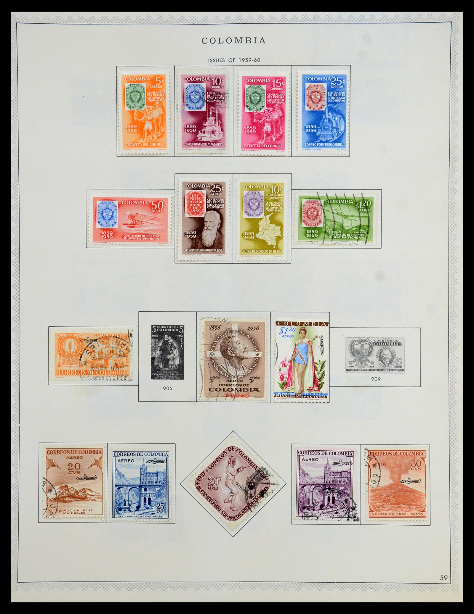 35828 048 - Postzegelverzameling 35828 Colombia en Staten 1859-1971.