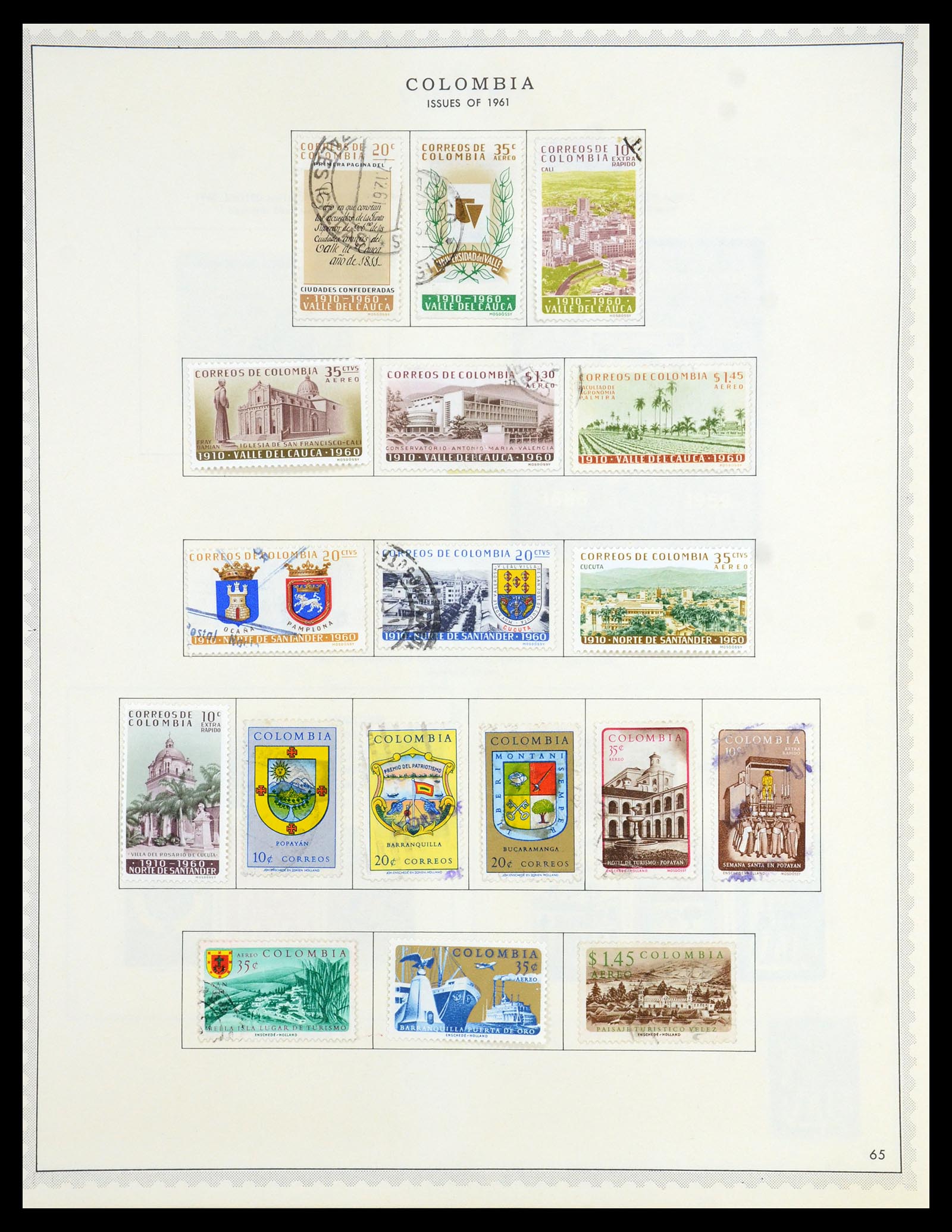 35828 054 - Postzegelverzameling 35828 Colombia en Staten 1859-1971.