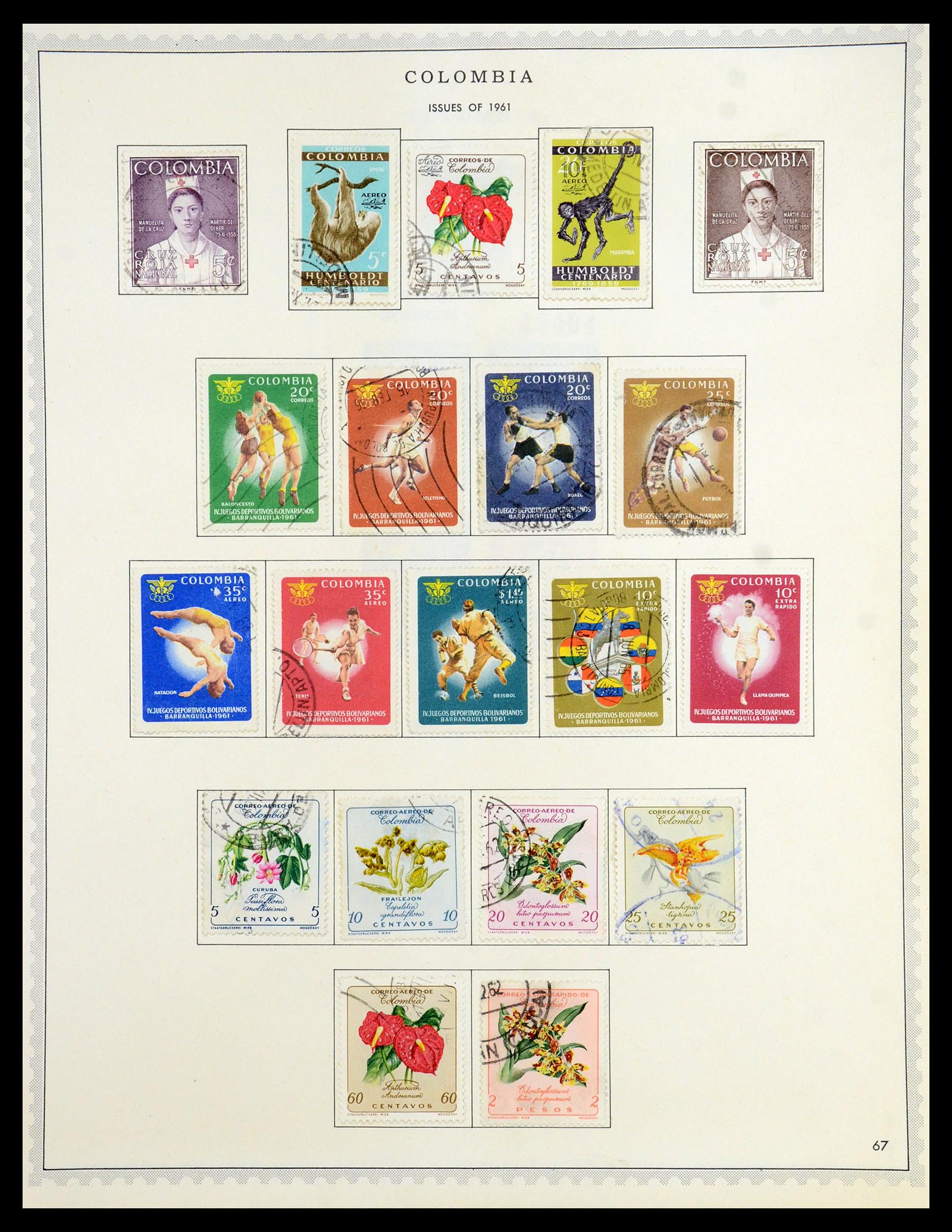 35828 056 - Postzegelverzameling 35828 Colombia en Staten 1859-1971.